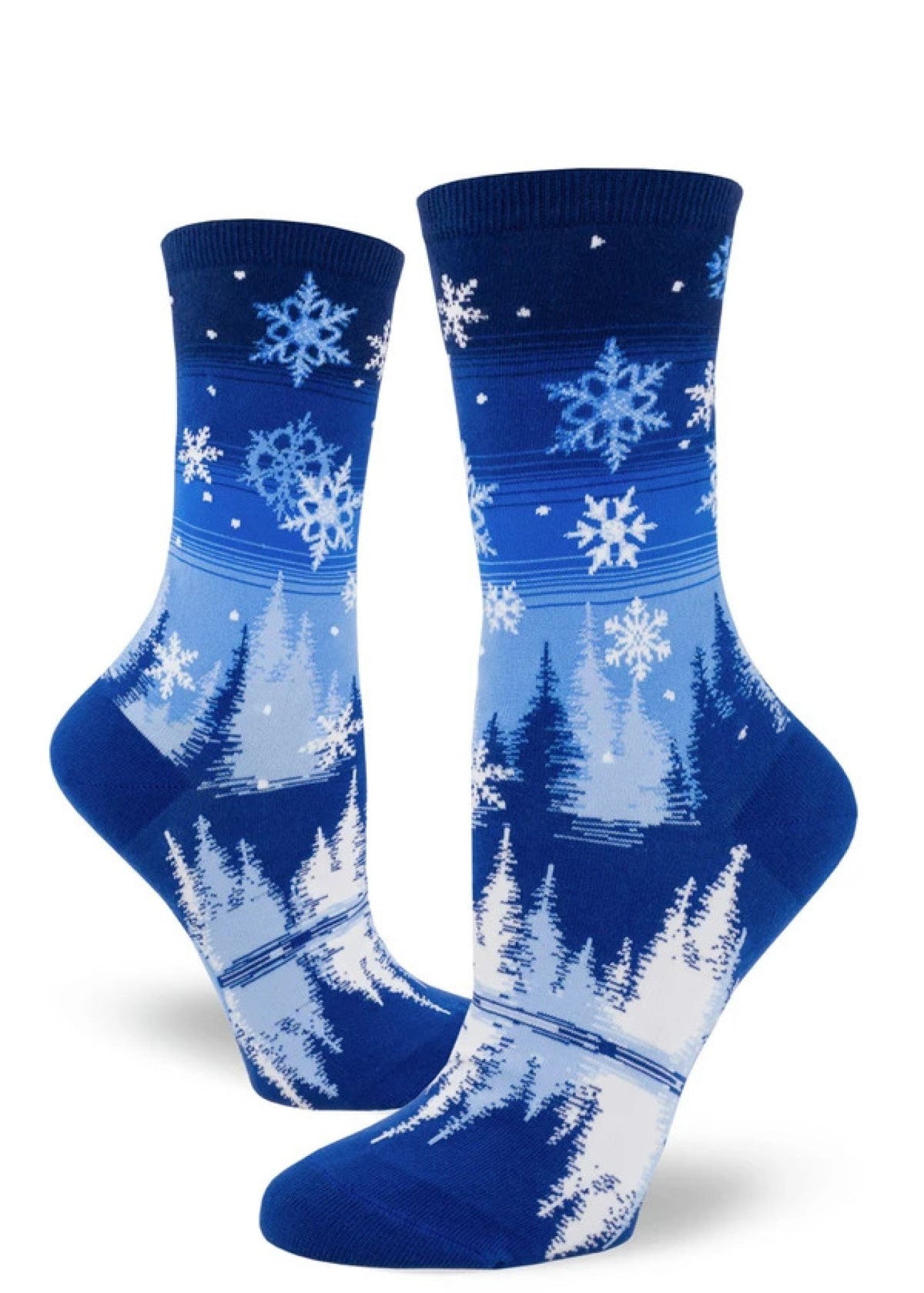 ModSocks Snowflakes Women&#39;s Crew Socks - Into the Blue 1 Pair Pack