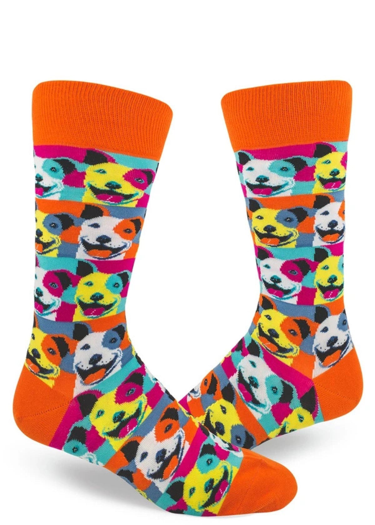 ModSocks Pop Art Pitbull Men&#39;s Crew Socks - Orange 1 Pair Pack