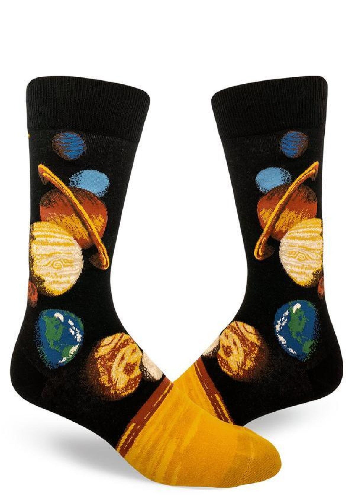 ModSocks Solar System Men&#39;s Crew Socks - Black 1 Pair Pack