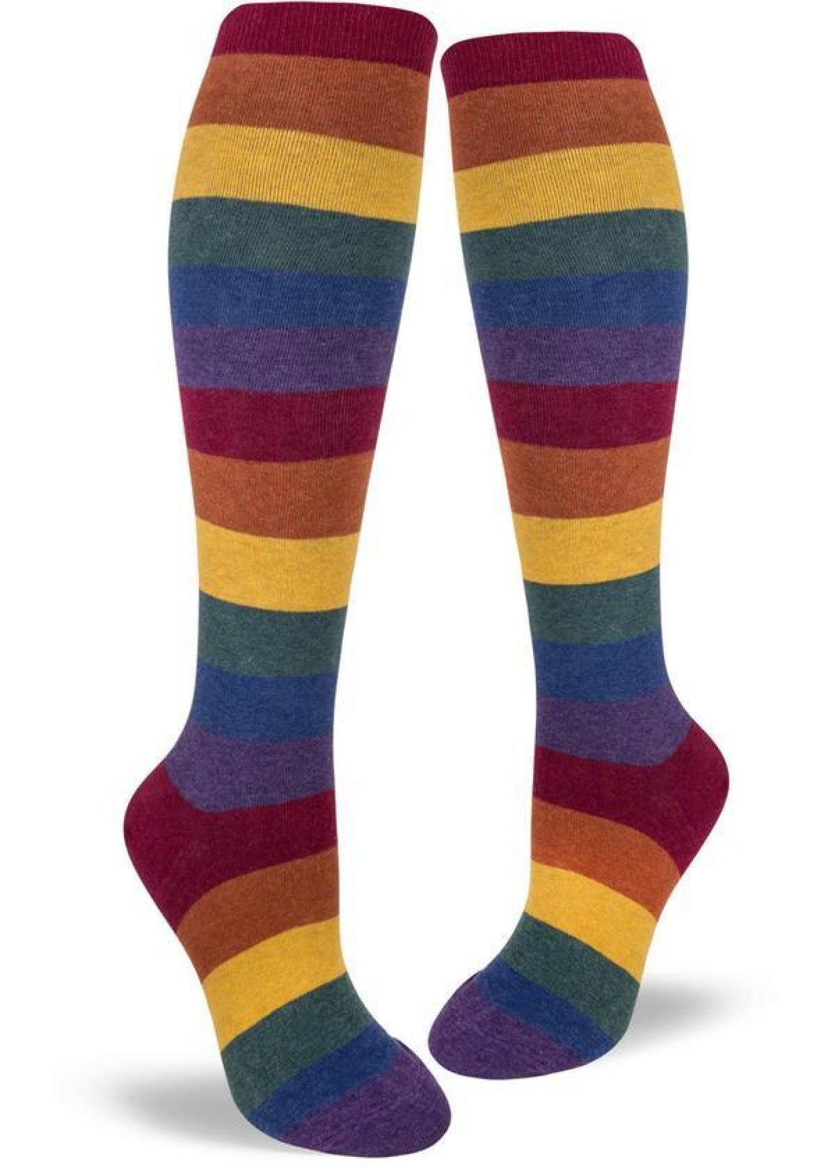 ModSocks Heather Rainbow Striped Women&#39;s Knee Socks - Muted Rainbow 1 Pair Pack