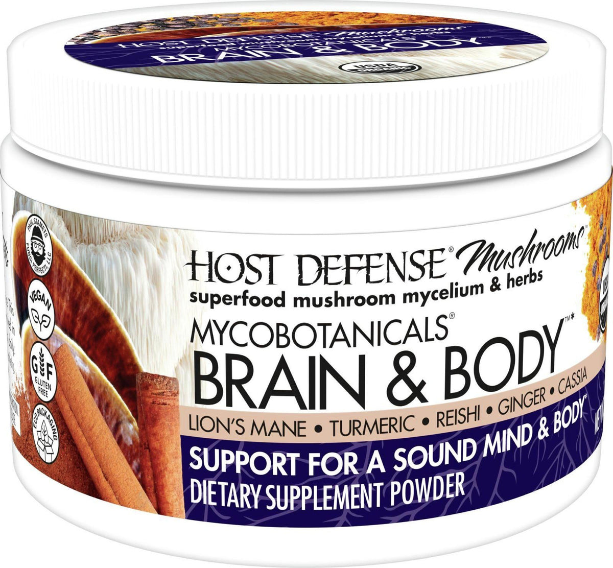 Fungi Perfecti/Host Defense MycoBotanicals Brain &amp; Body Powder 100 grams (3.5 oz) Powder