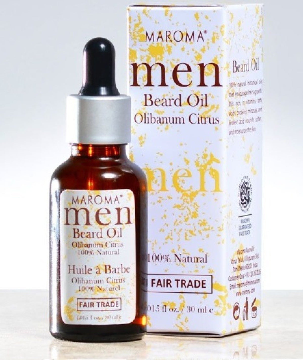 Maroma Men&#39;s Beard Oil Olibanum Citrus 3 mL Oil