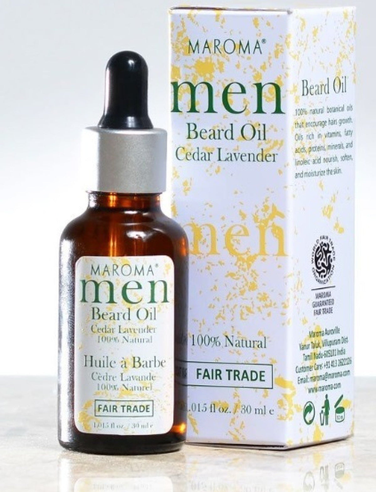 Maroma Men&#39;s Beard Oil Cedar Lavender 3 mL Oil