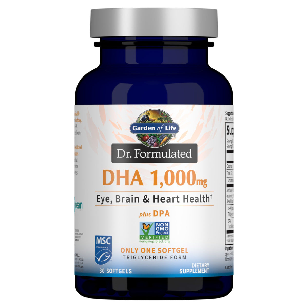Garden of Life Dr. Formulated DHA 1000mg - Lemon 30 Softgel