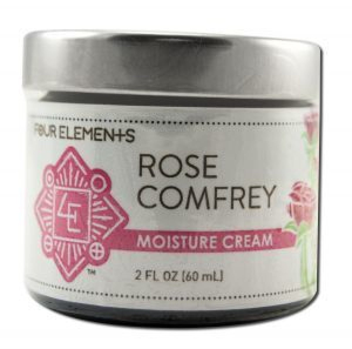 Four Elements Organic Herbals Rose Comfrey Moisture Cream 2 oz Cream