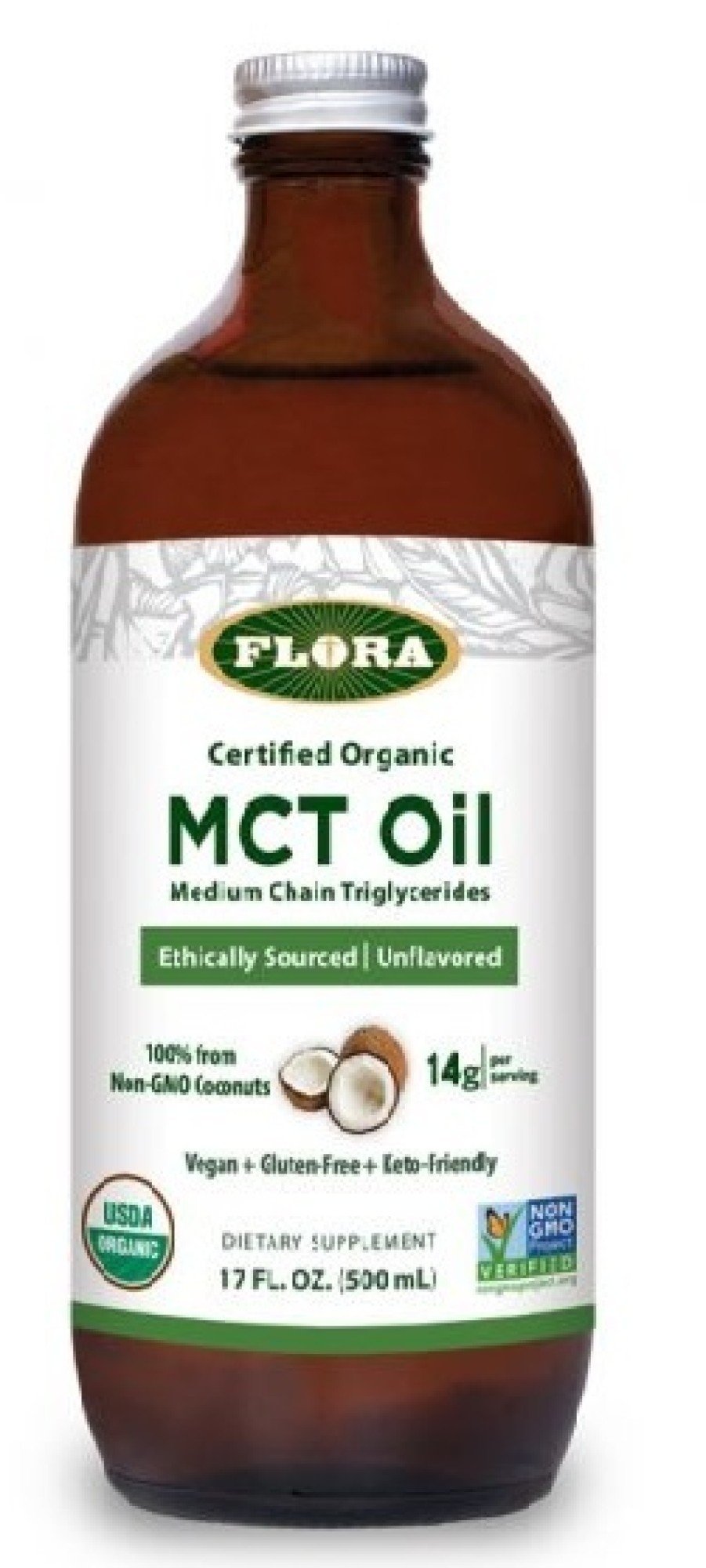 Flora Inc Organic MCT Oil 17 oz Liquid