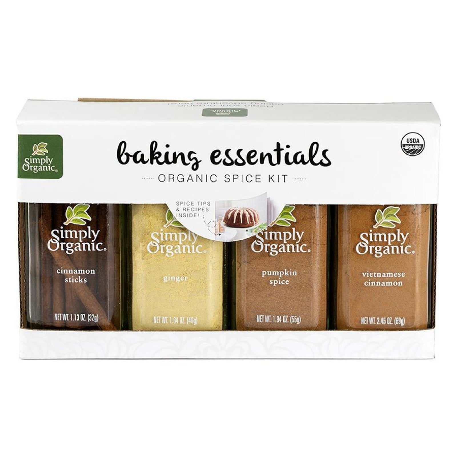 Simply Organic Baking Essentials Spice Kit 4 Pack Kit