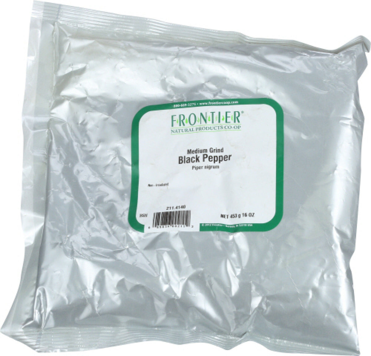 Frontier Natural Products Black Pepper Medium Grind 1 lb Bag