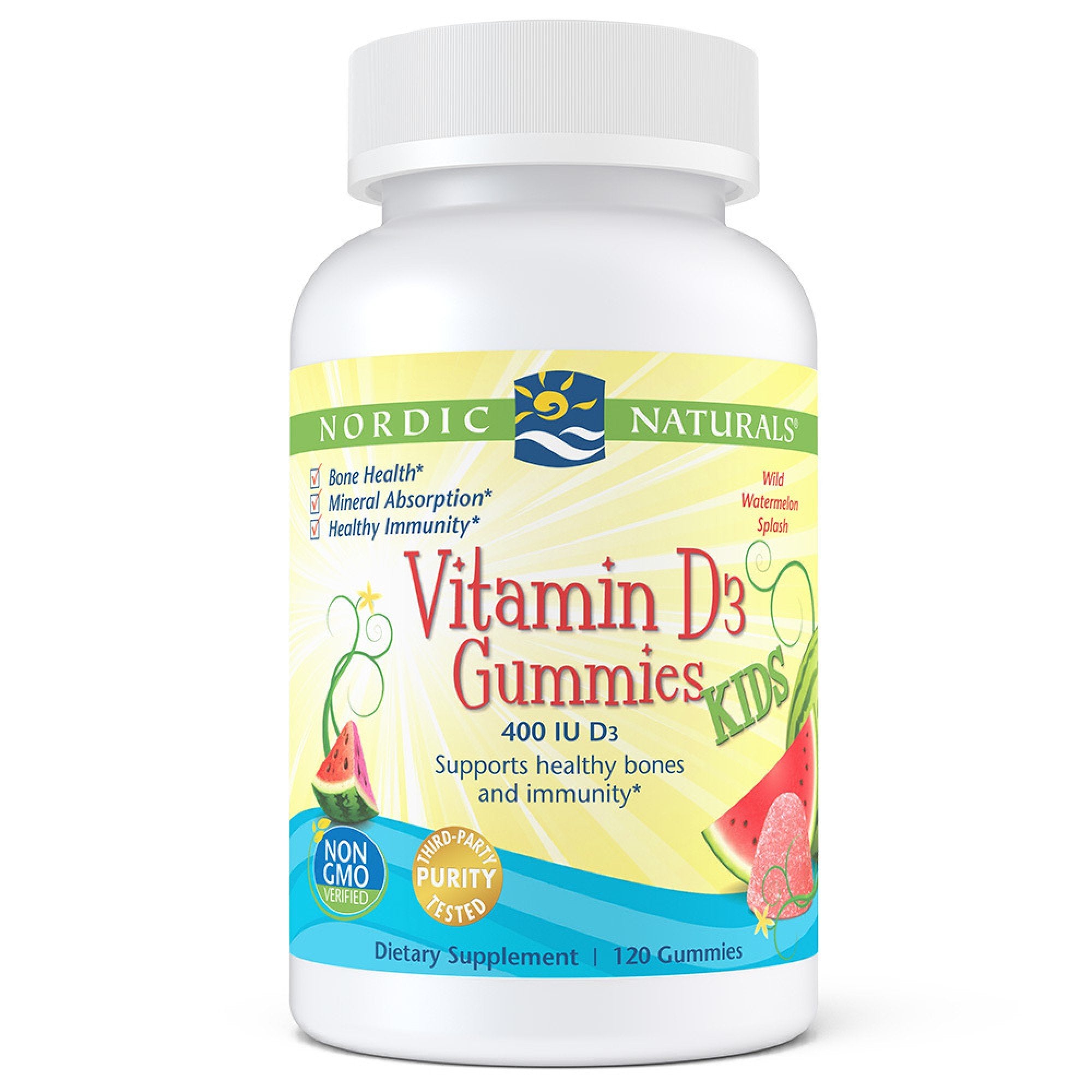 Nordic Naturals Vitamin D3 Gummies Watermelon Splash Kids 120 Gummy