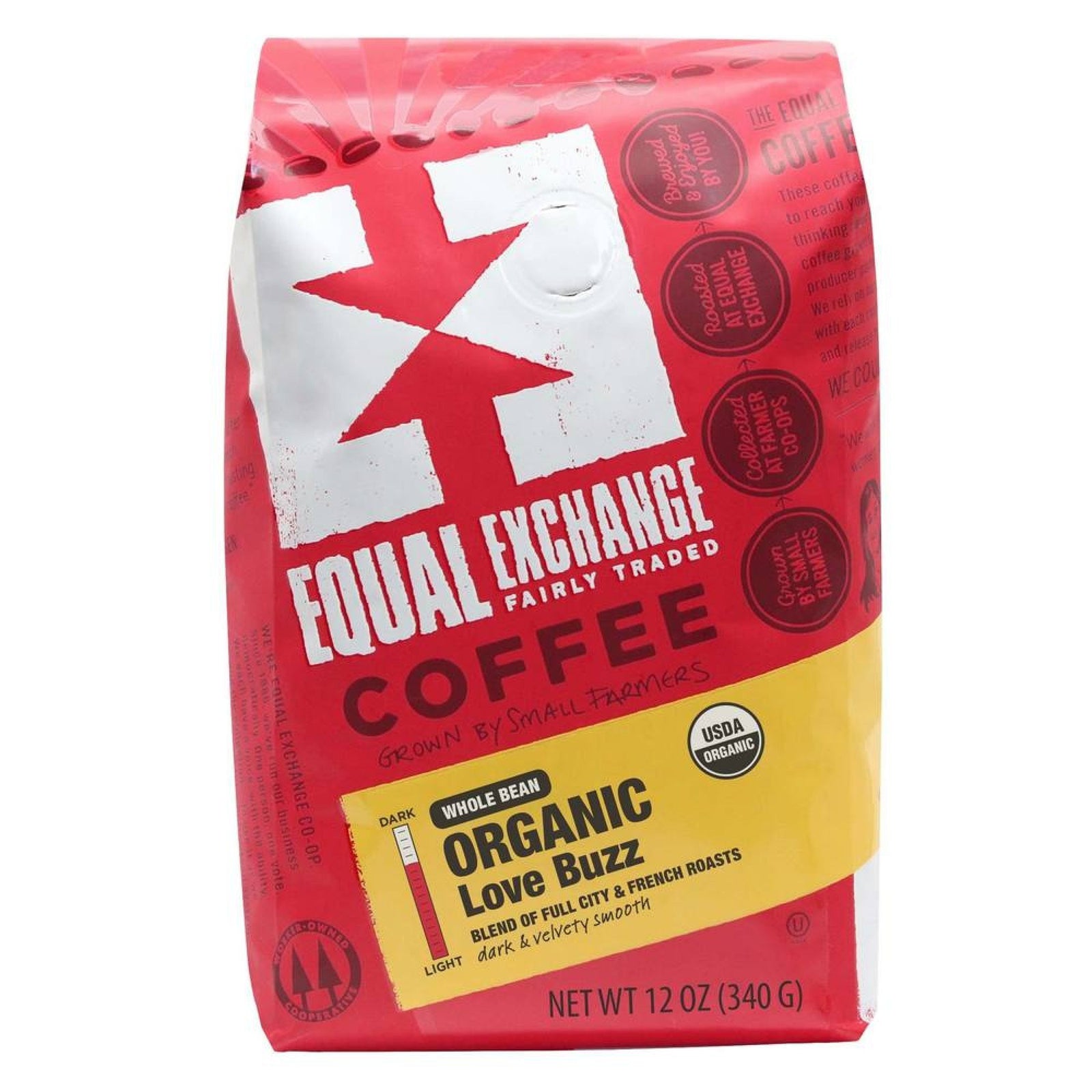 Equal Exchange Whole Bean Organic Coffee Love Buzz 10 oz Bag