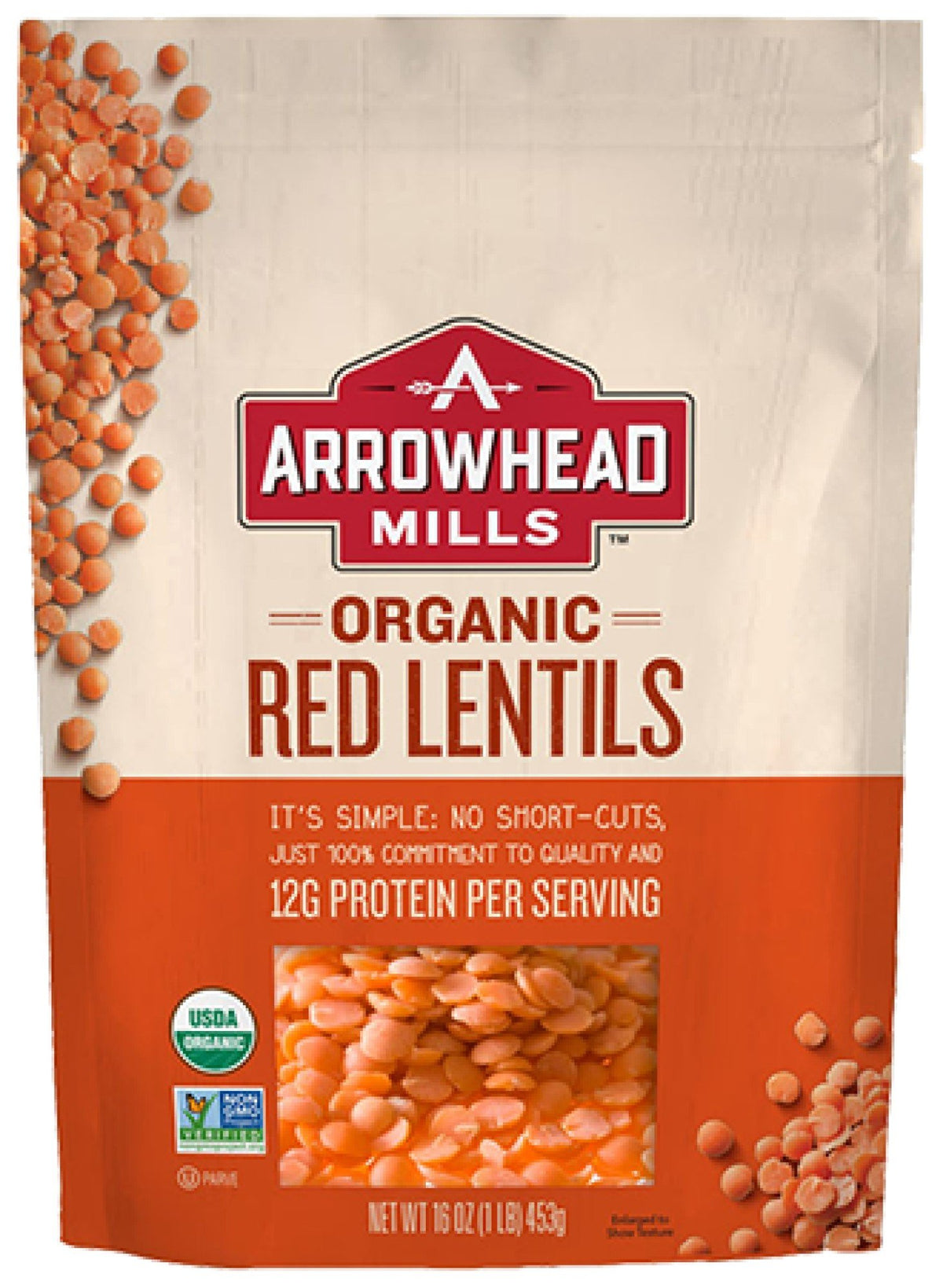 Arrowhead Mills Organic Red Lentils 16 oz Bag