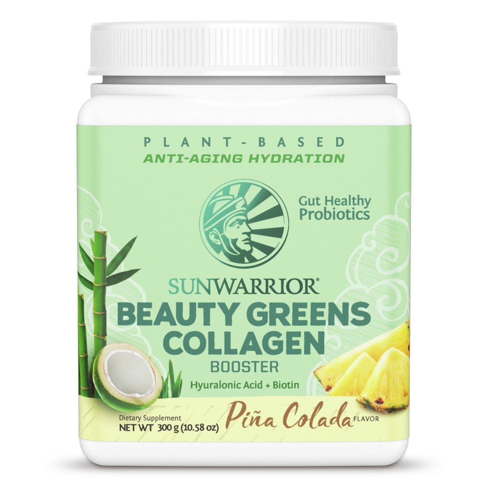 Sunwarrior Beauty Greens Collagen Booster Pina Colada 300 g (10.58 oz) Powder