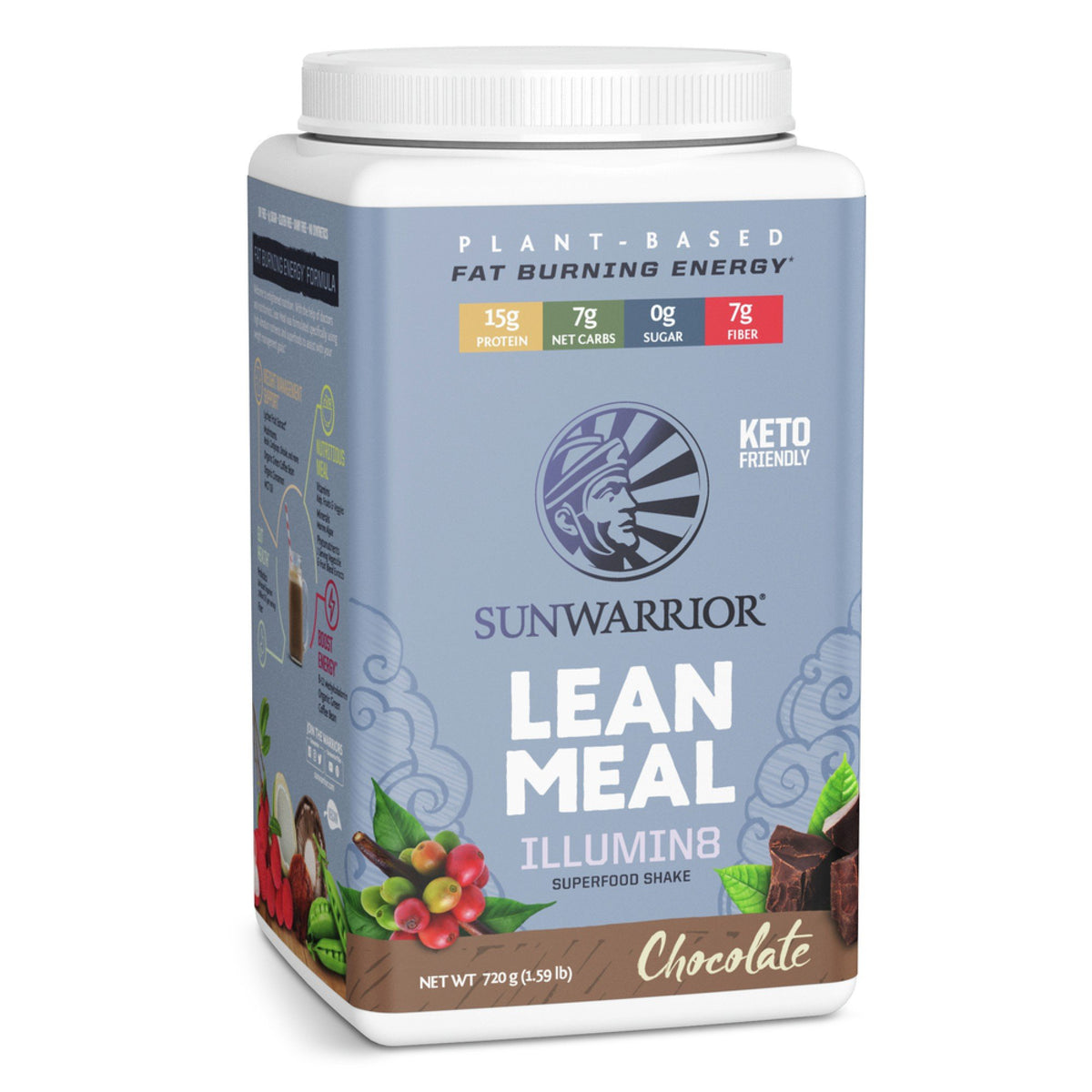 Sunwarrior Lean Meal Illumin8 Chocolate 720g (1.59lb) Powder