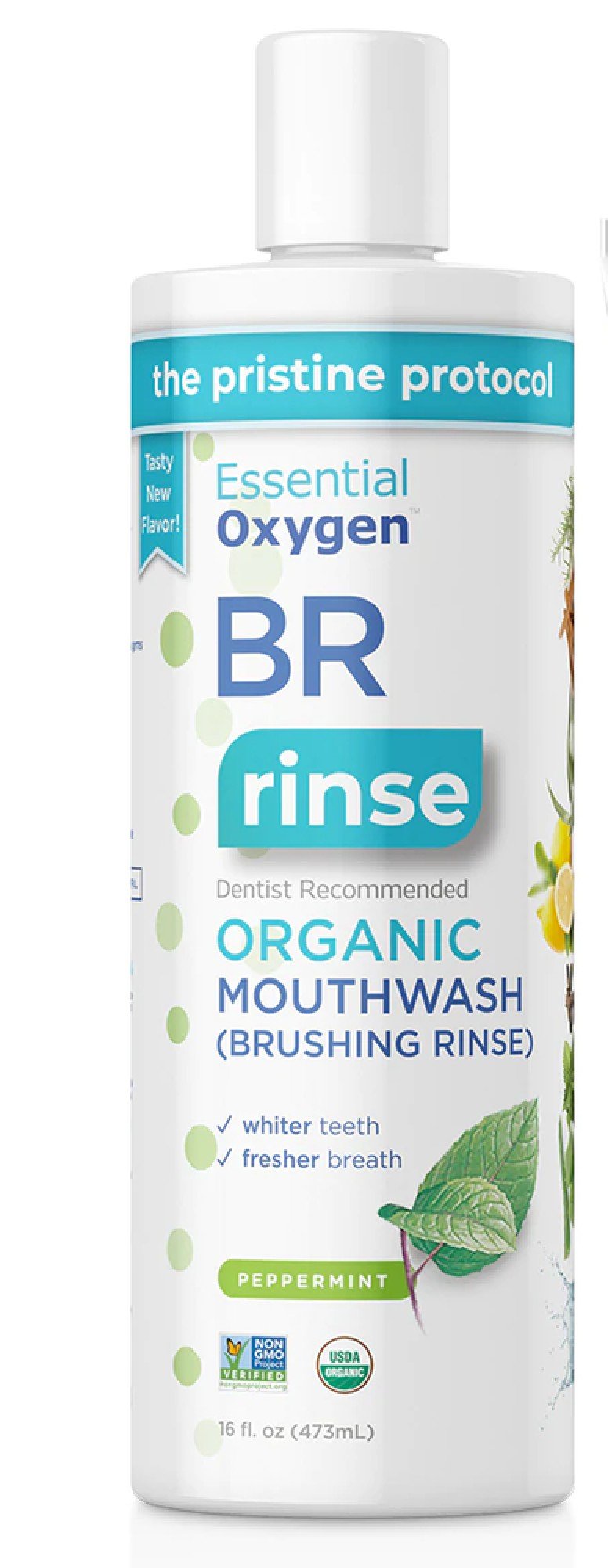Essential Oxygen Organic Mouthwash (Brushing Rinse) Wintergreen 16 oz Liquid