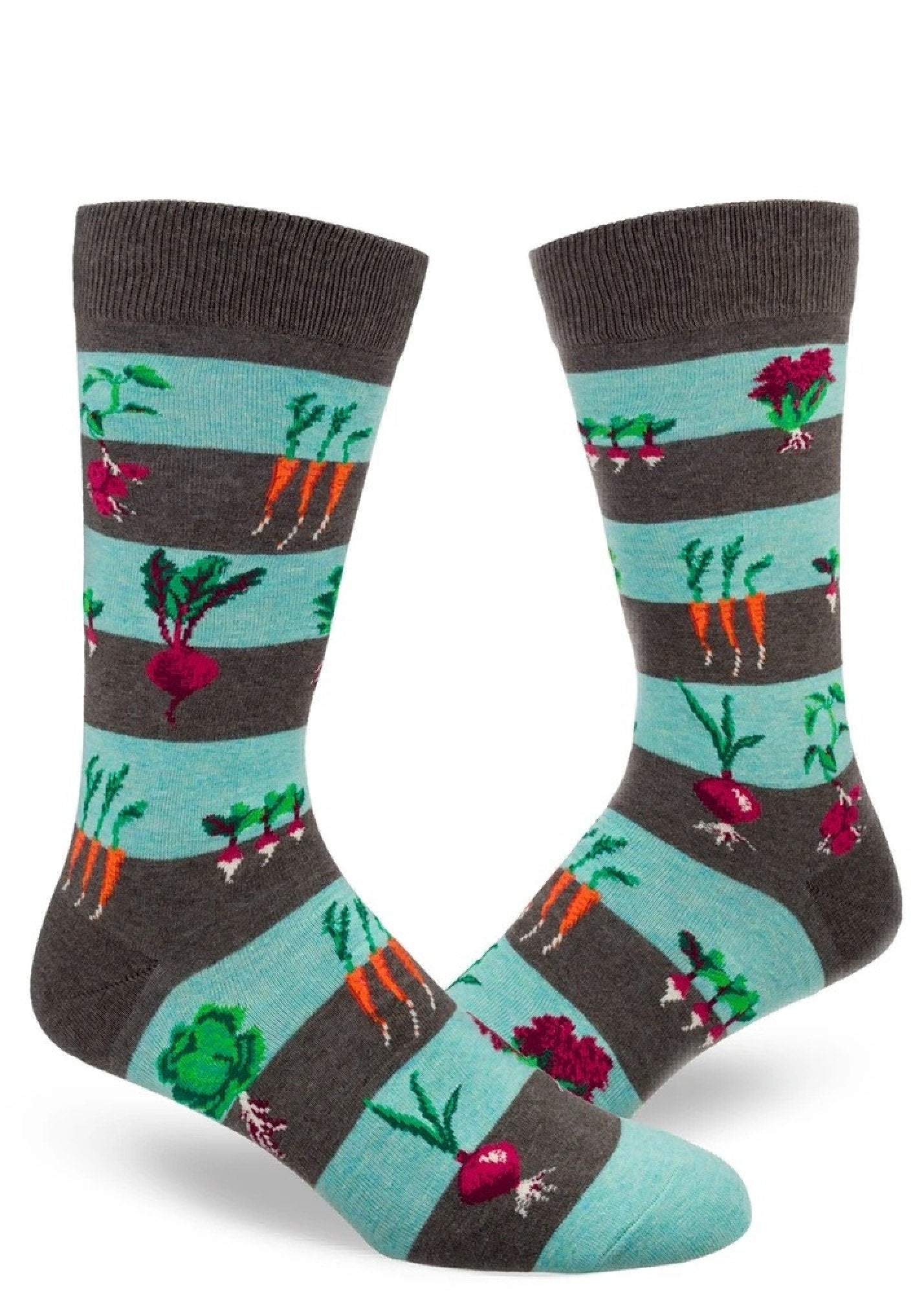 ModSocks Vegetable Garden Men's Crew Socks - Heather Earth 1 Pair Pack