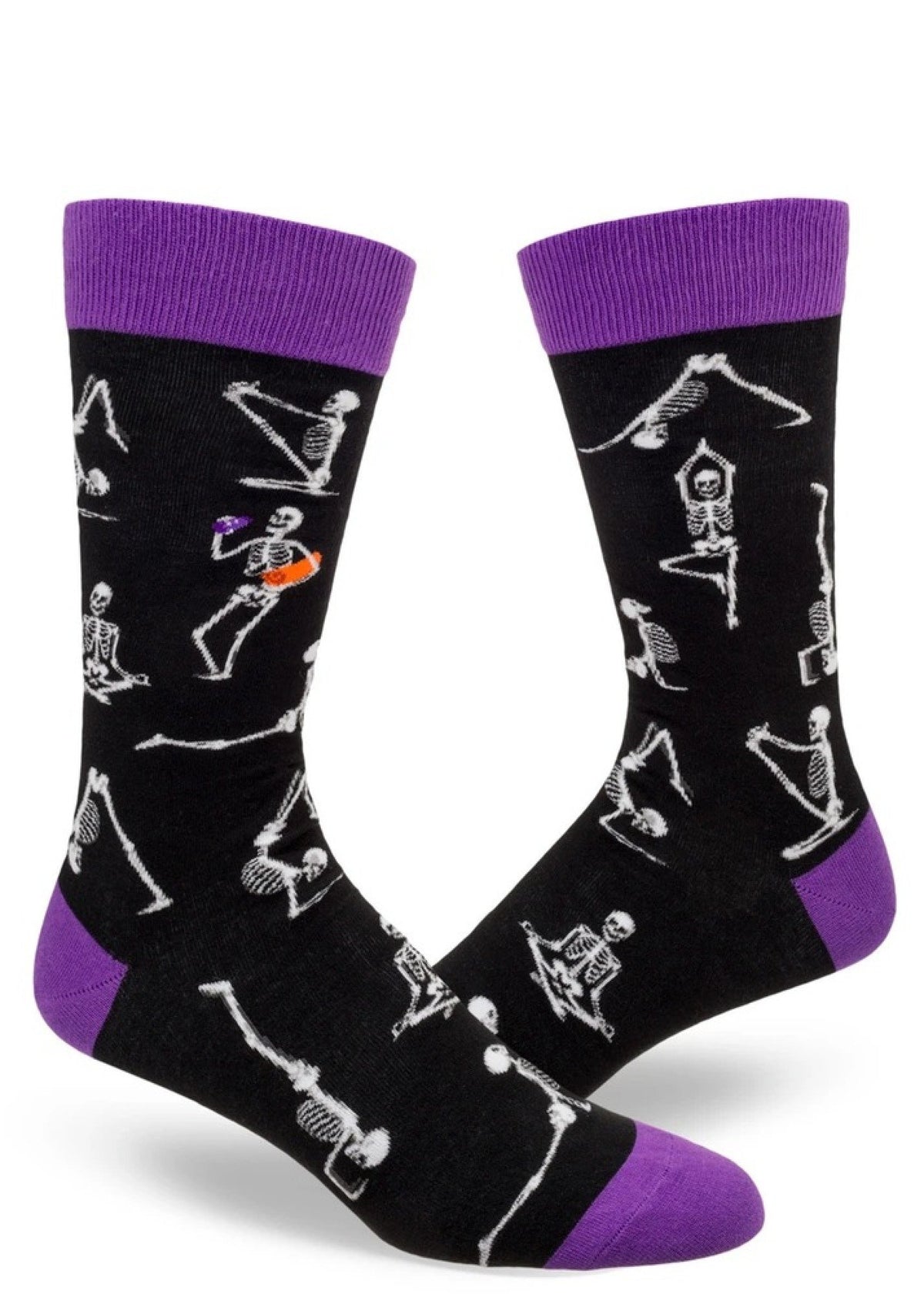 ModSocks Skeleton Yoga Men&#39;s Crew Socks - Black 1 Pair Pack