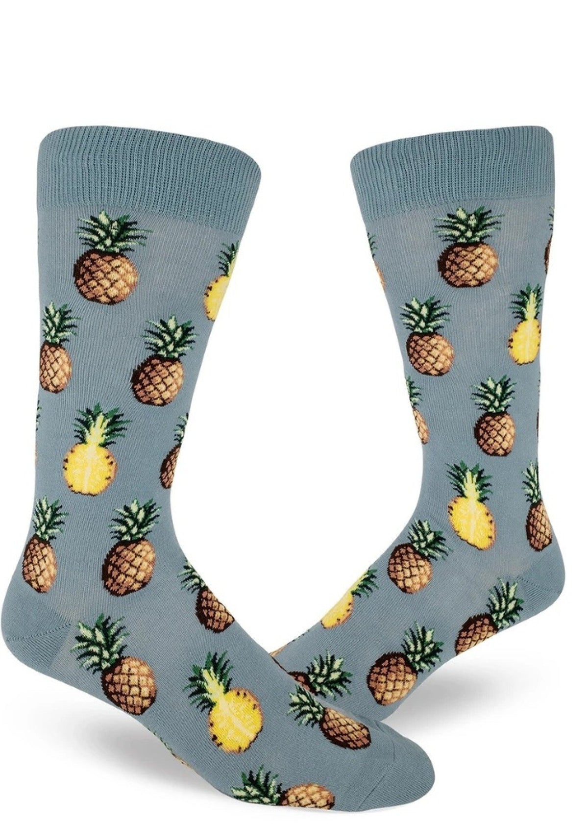 ModSocks Pursuit of Pineapples Men&#39;s Crew Socks - Slate Blue 1 Pair Pack