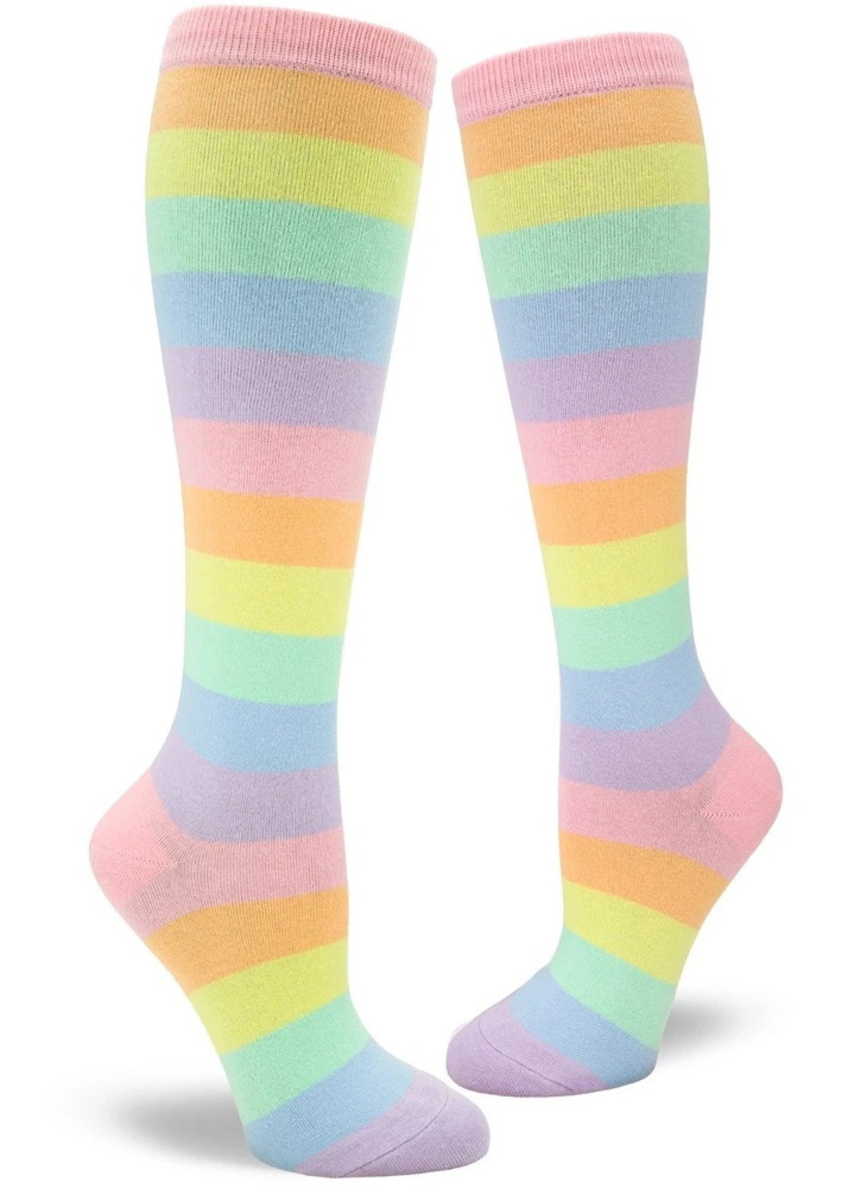 ModSocks Pastel Rainbow Striped Women&#39;s Knee Socks 1 Pair Pack