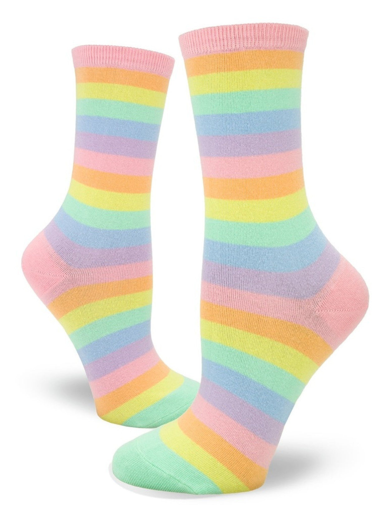 ModSocks Pastel Rainbow Striped Women&#39;s Crew Socks 1 Pair Pack