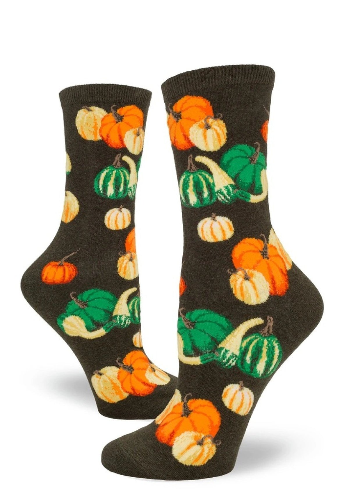 ModSocks Oh My Gourd Women&#39;s Crew Socks - Heather Peat 1 Pair Pack