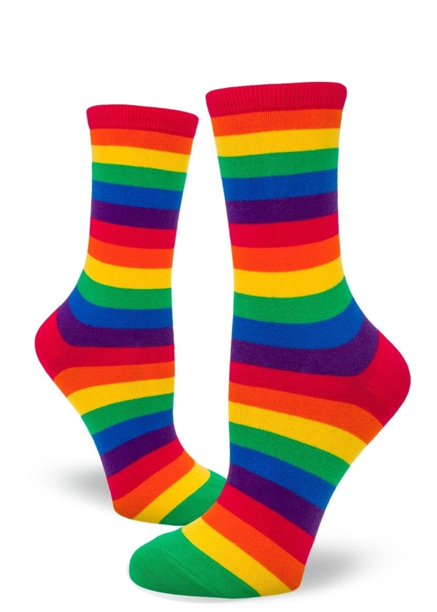 ModSocks Classic Rainbow Striped Women's Crew Socks 1 Pair Pack