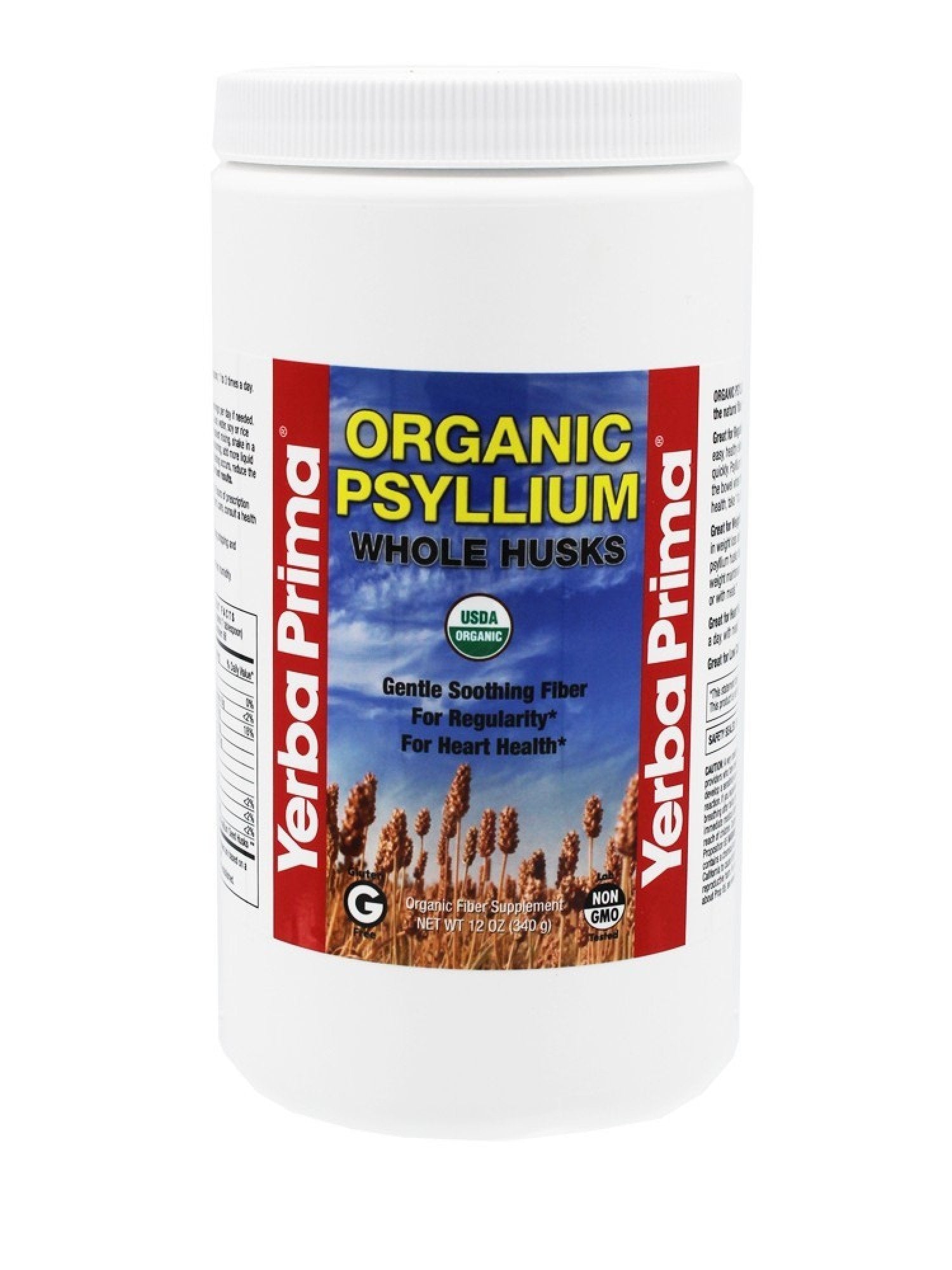 Yerba Prima Organic Psyllium Whole Husk 12 oz Powder