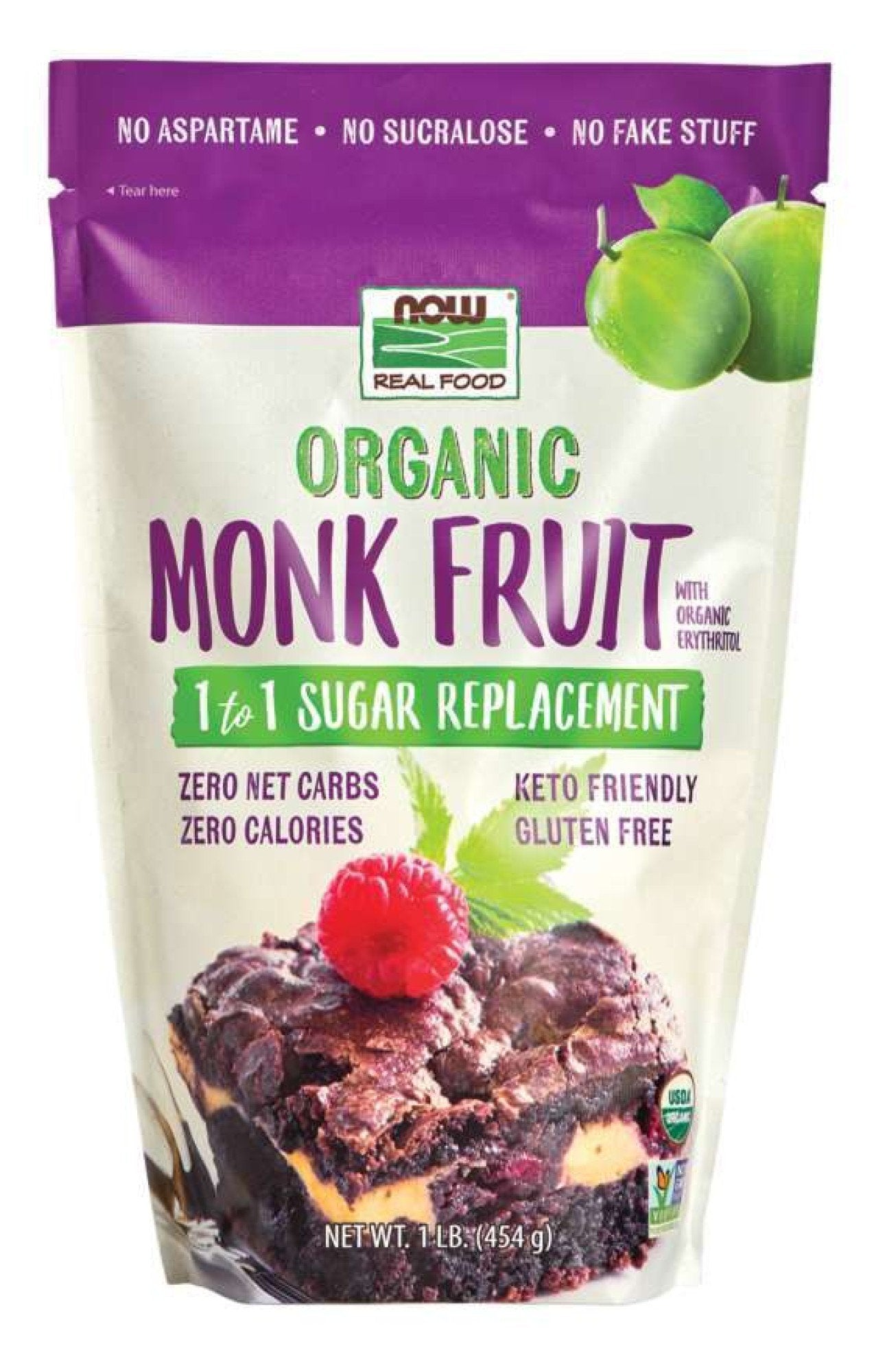 Now Foods Organic Monk Fruit with Organic Erythritol 1.06 lb Bag