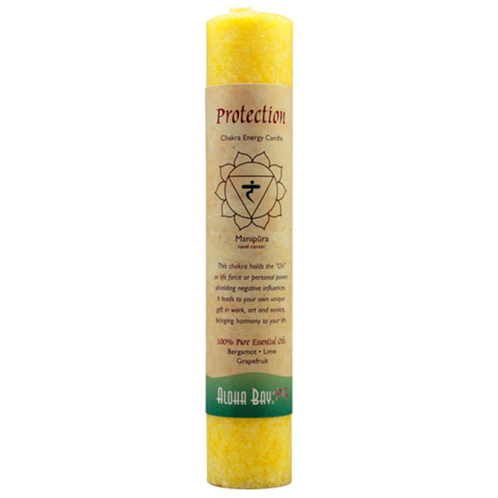 Aloha Bay Chakra Pillar Candle Protection Yellow 1 Candle