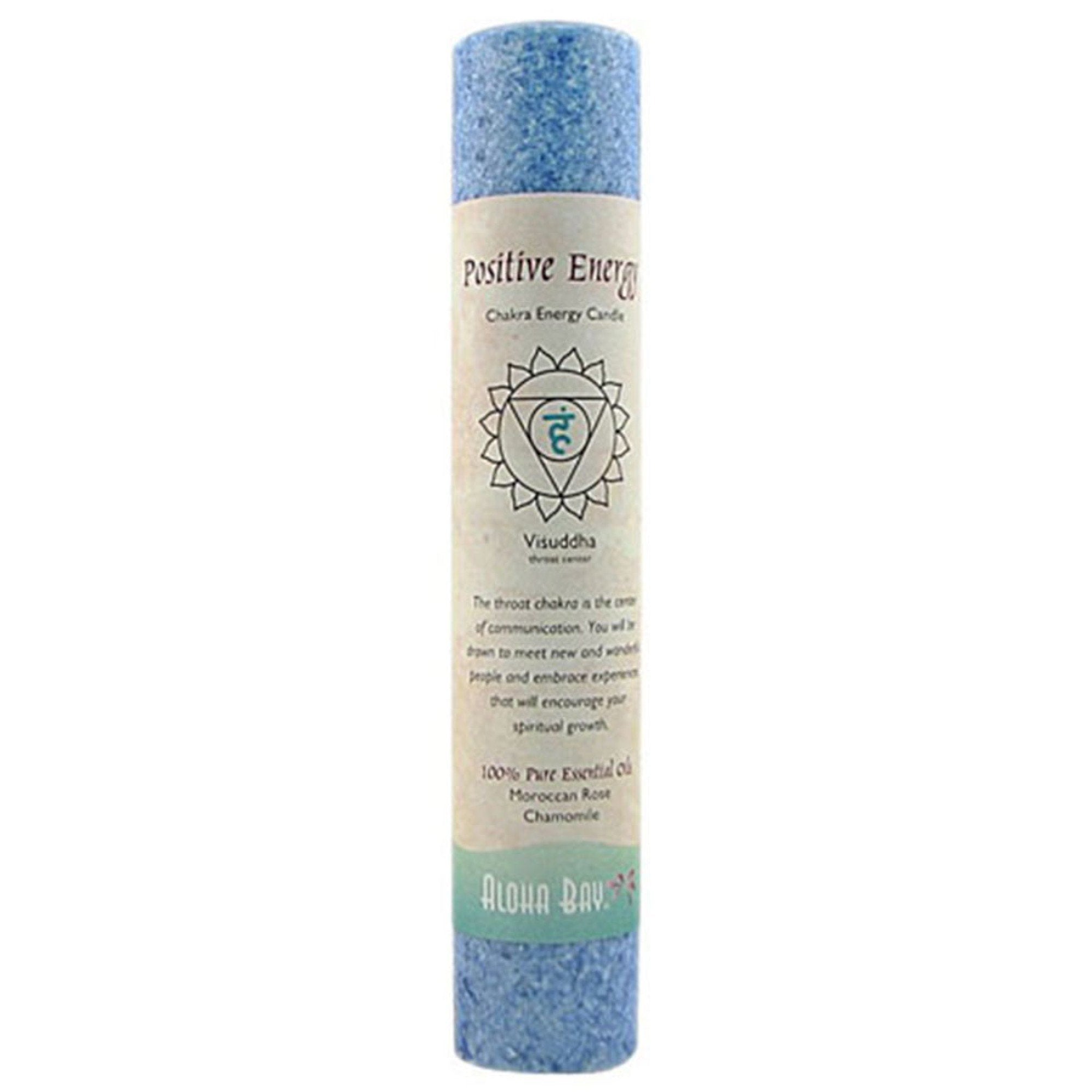 Aloha Bay Chakra Pillar Candle Positive Energy Blue 1 Candle