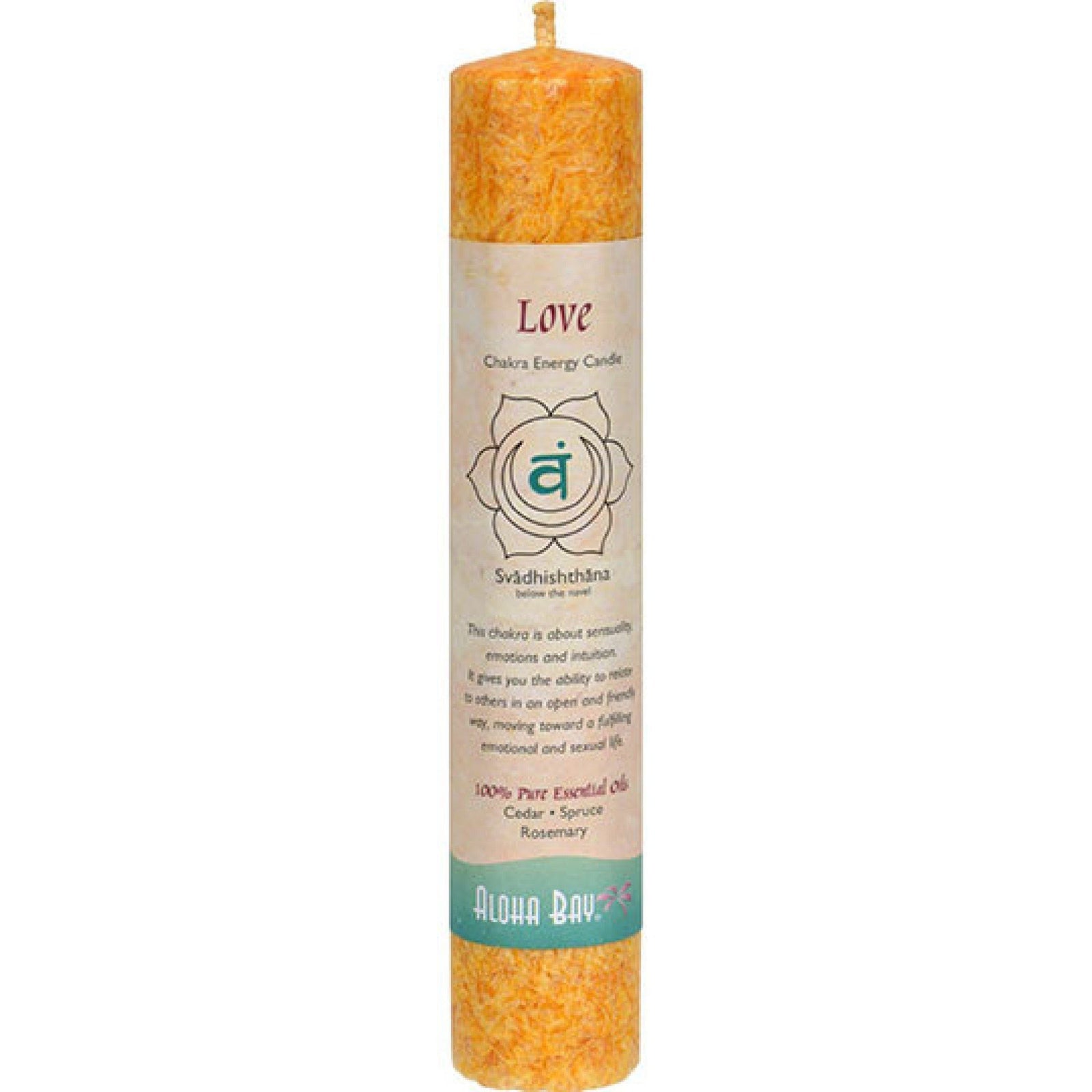 Aloha Bay Chakra Pillar Candle Love Orange 1 Candle