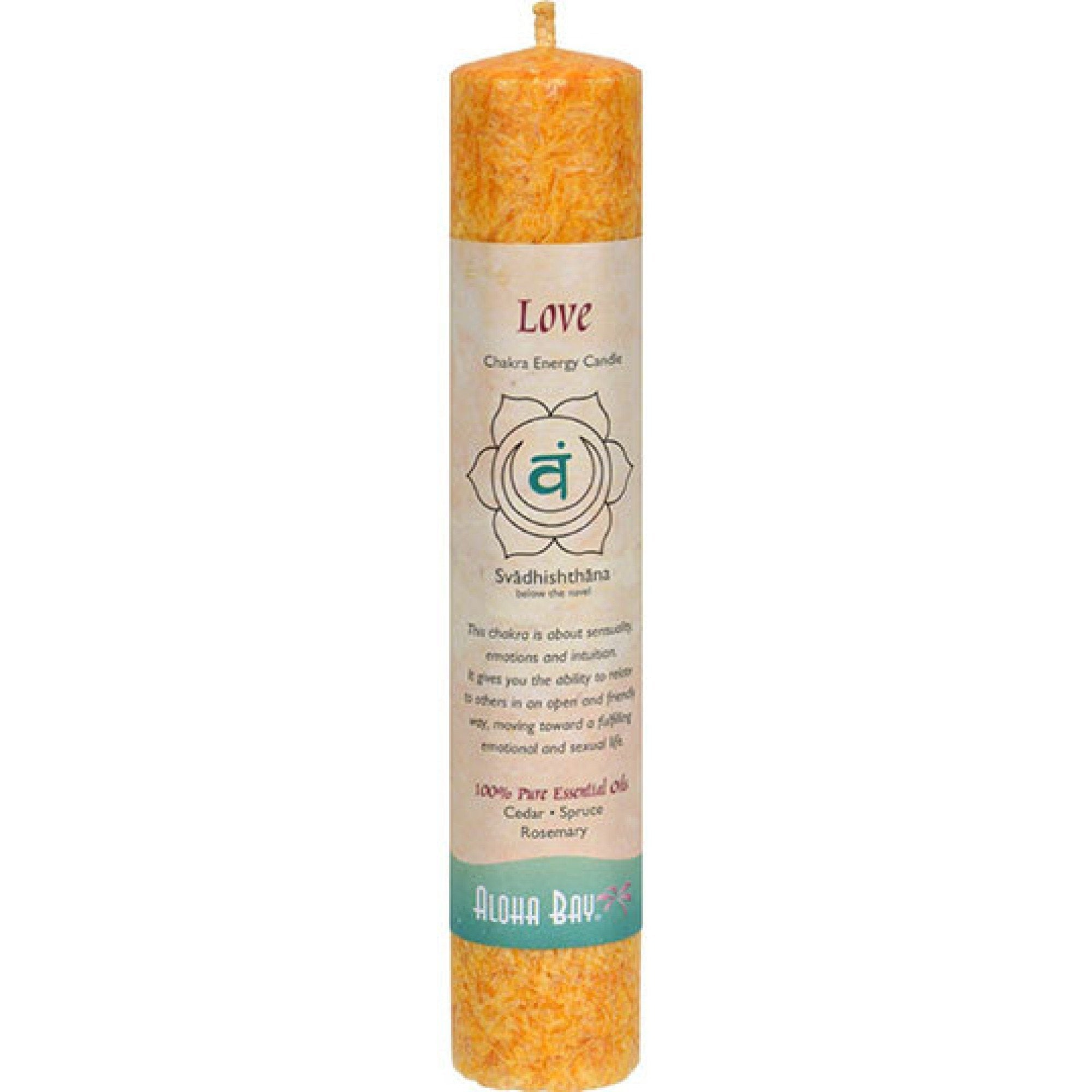 Aloha Bay Chakra Pillar Candle Love Orange 1 Candle