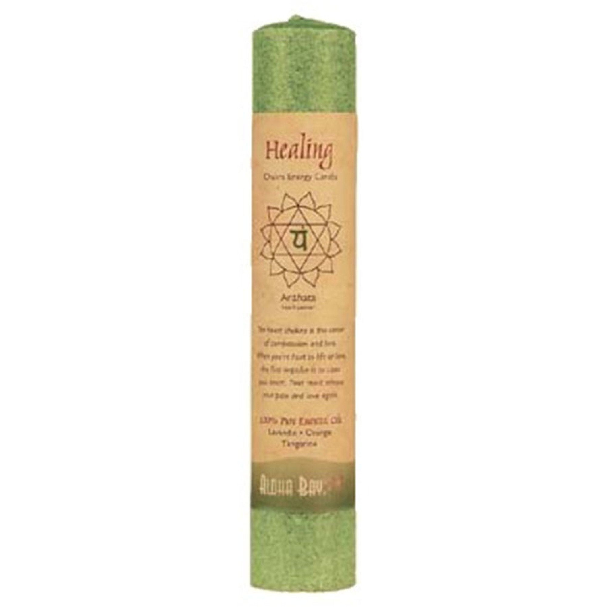 Aloha Bay Chakra Pillar Candle Healing Green 1 Candle