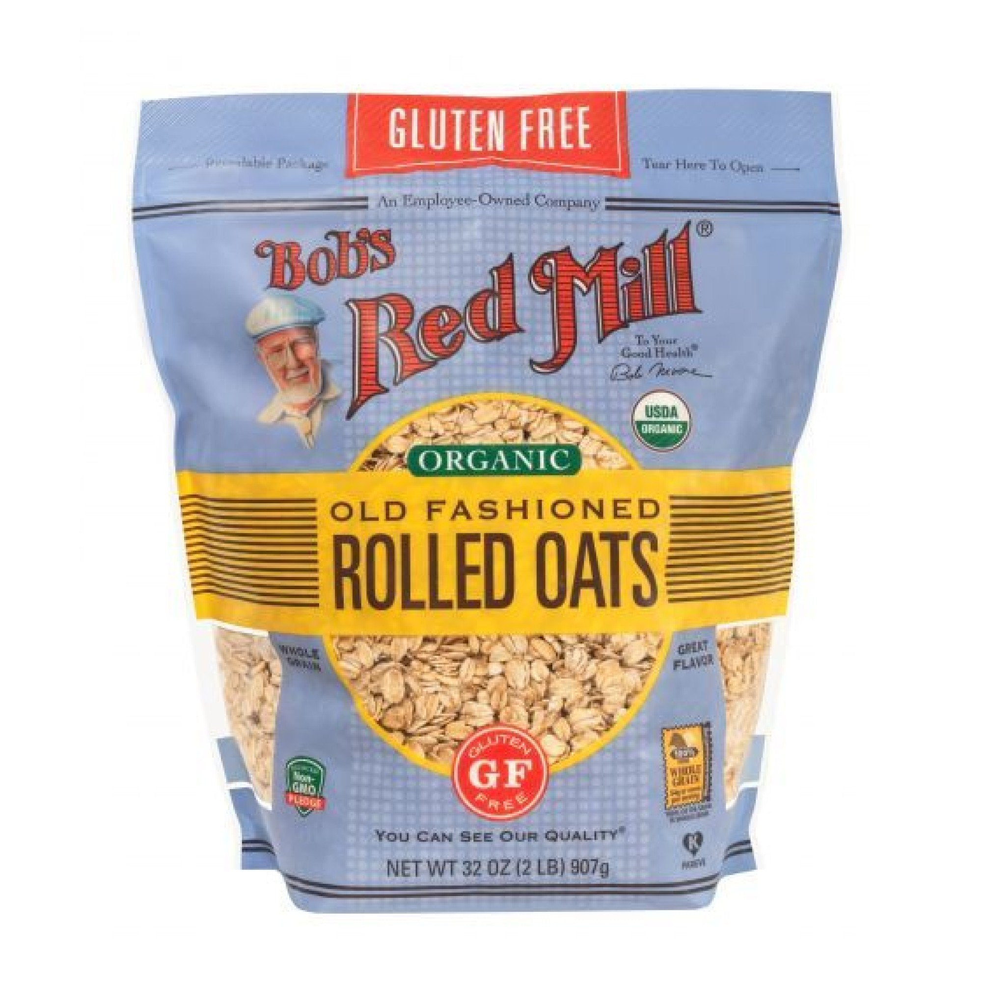 Bobs Red Mill Gluten-Free Organic Old Fashioned Rolled Oats 32 oz Bag