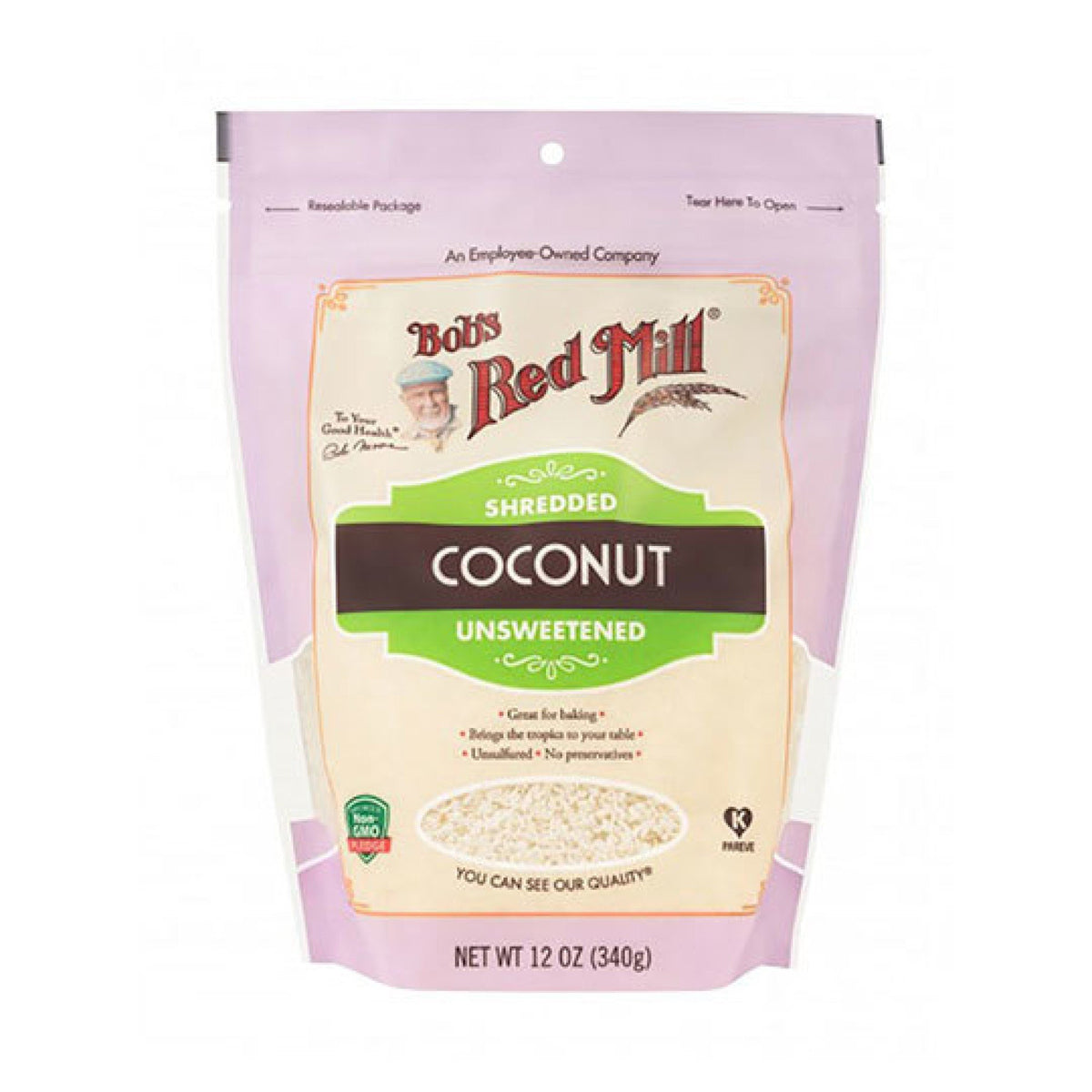 Bobs Red Mill Shredded Coconut Unsweetened 12 oz Bag