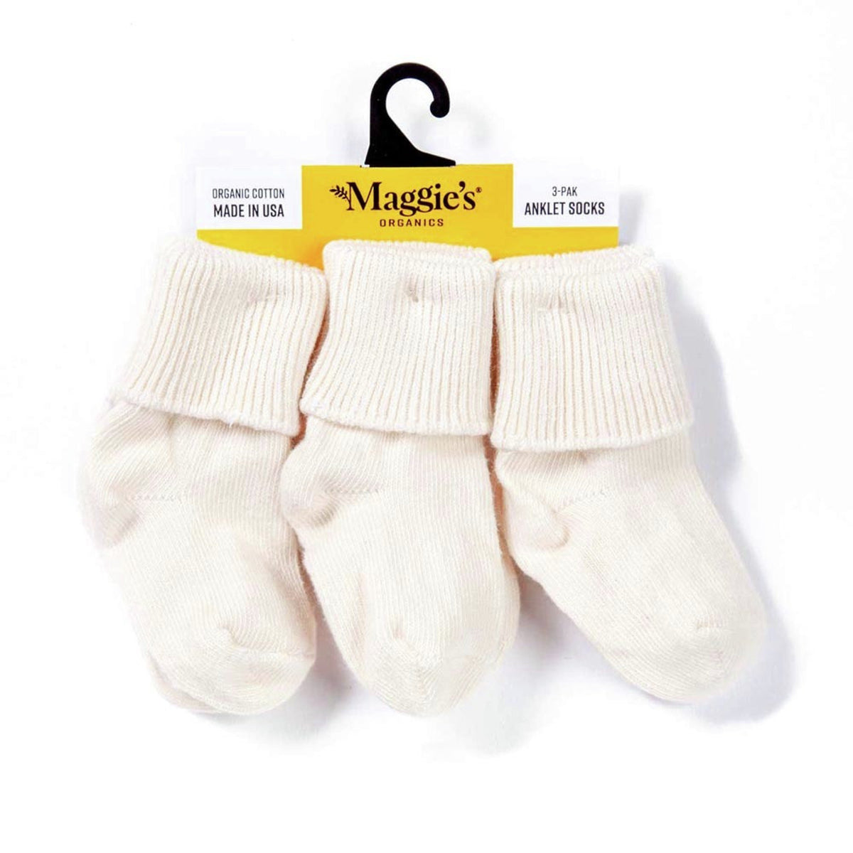 Maggie&#39;s Organics Natural Toddler Socks 3 Pack