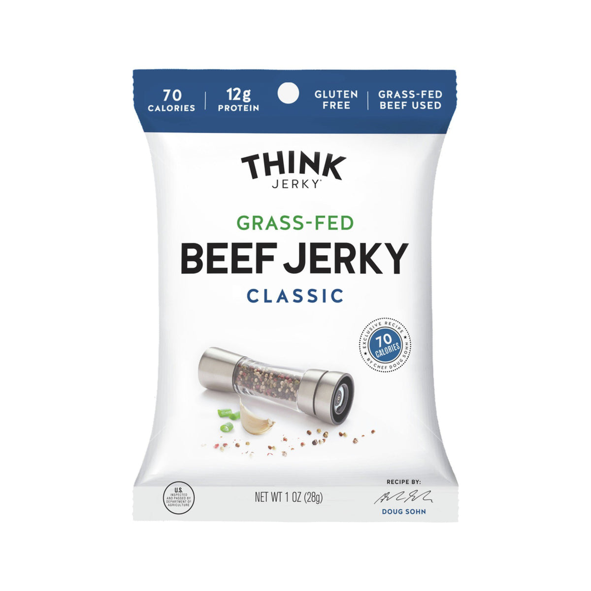 Think Jerky Classic 100% Grass-Fed Beef Jerky 1 oz Bag