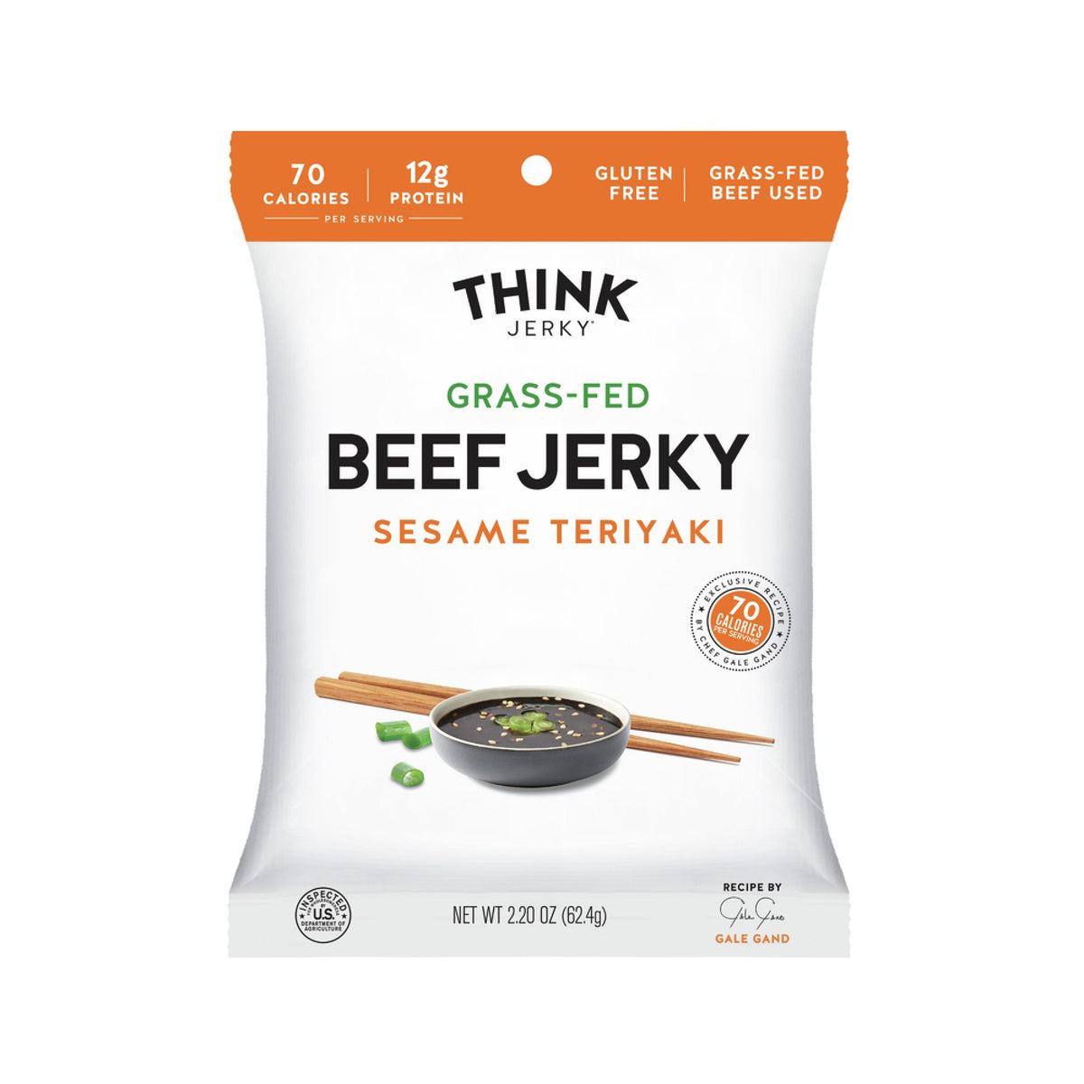 Think Jerky Sesame Teriyaki 100% Grass-Fed Beef Jerky 2.20 oz Bag