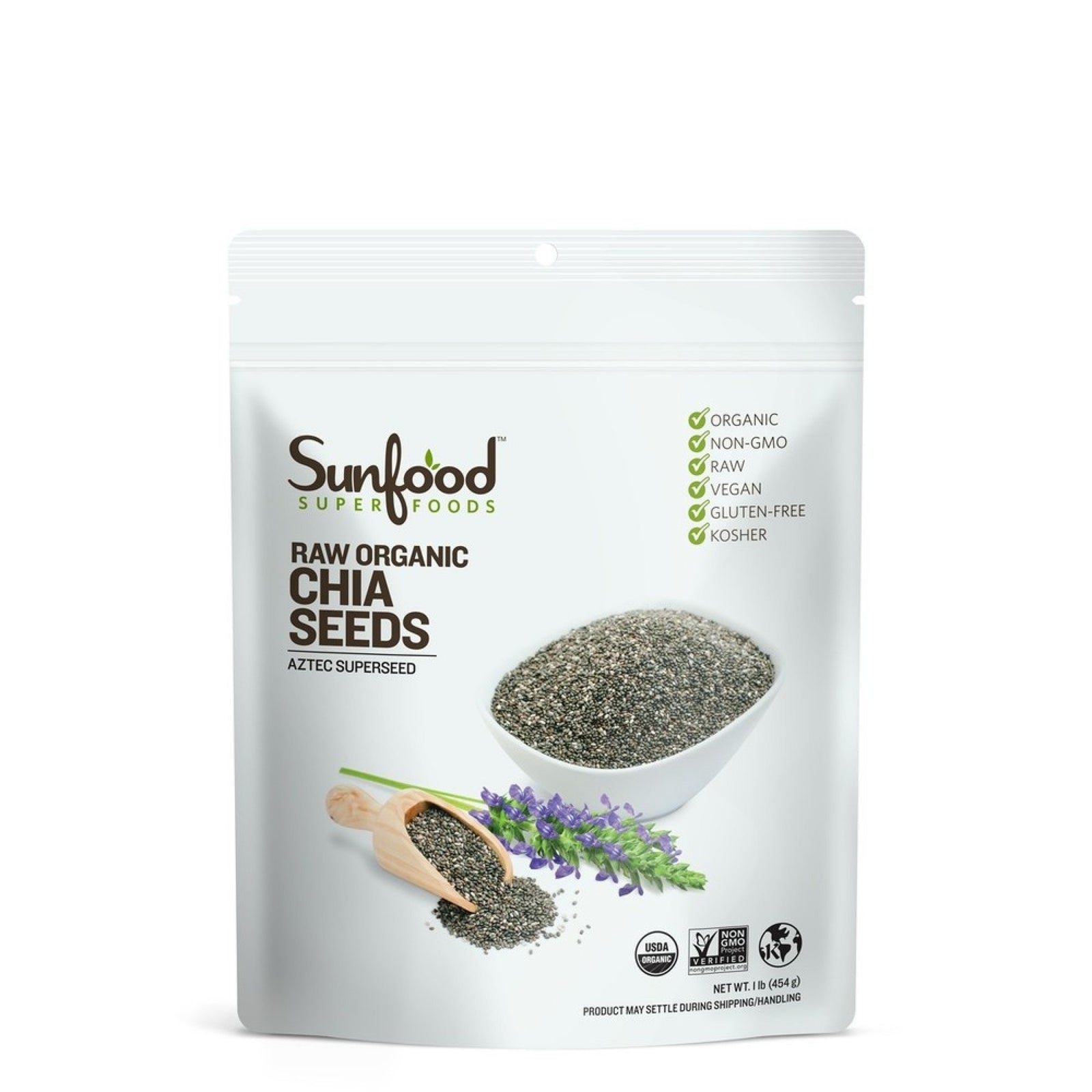 Sunfood Chia Seeds 1 lb Bag