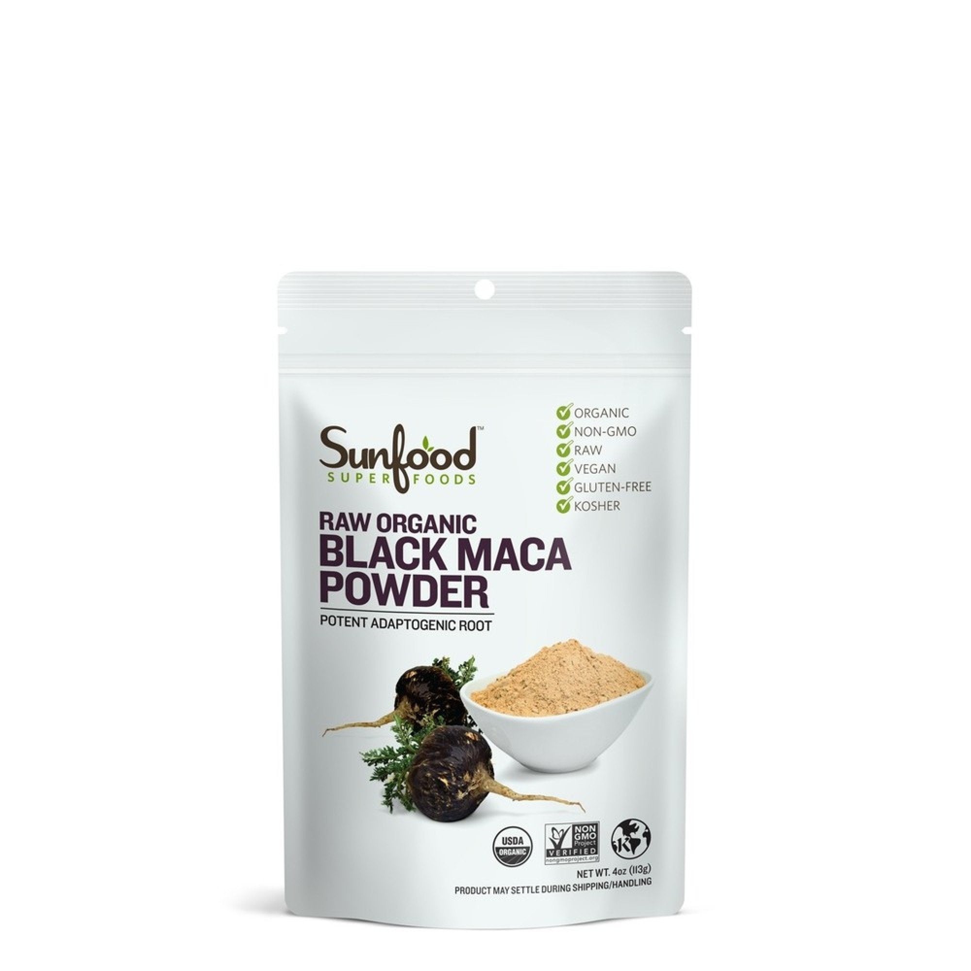 Sunfood Black Maca Powder 4 oz Bag