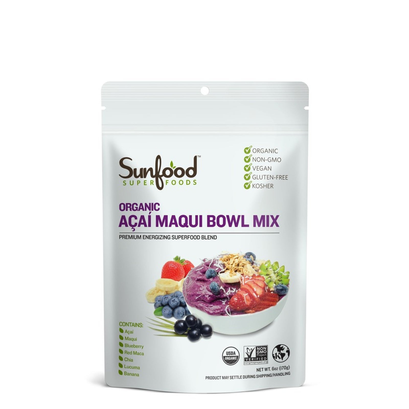 Sunfood Aa Maqui Bowl Mix 6 oz Bag
