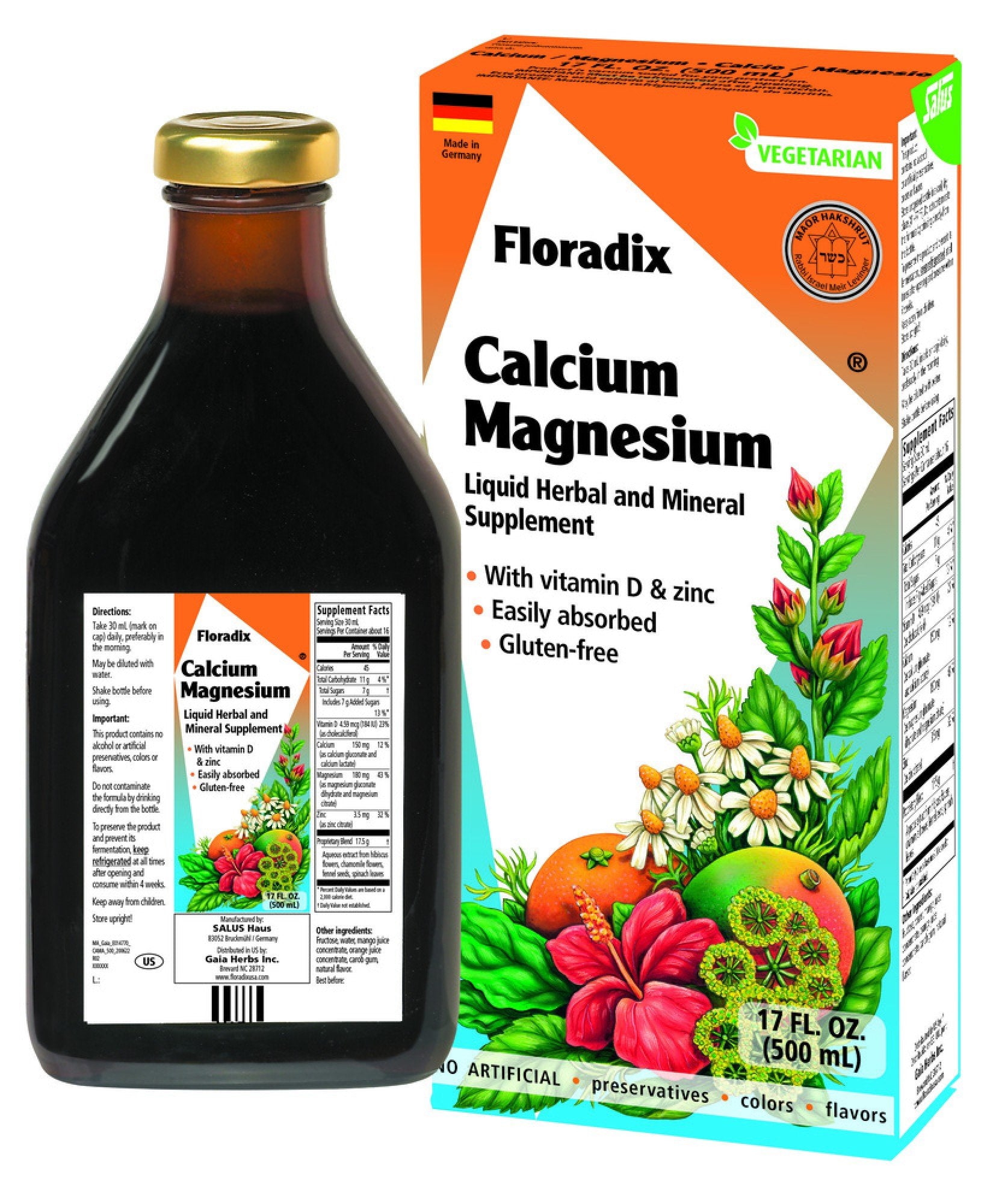 Salus Floradix Calcium and Magnesium Liquid 17 oz Liquid