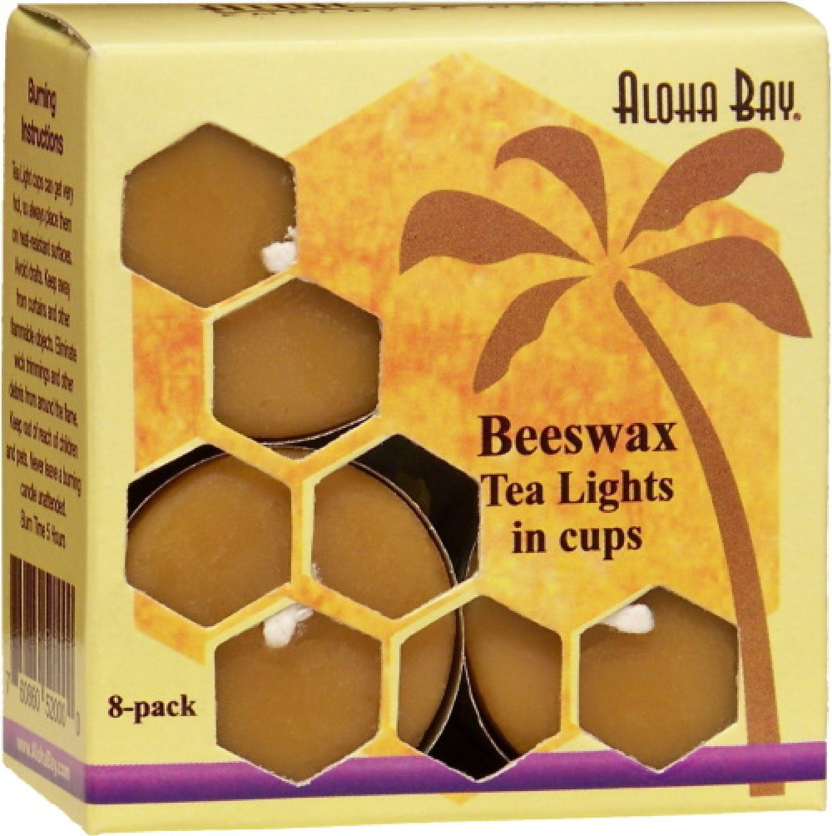 Aloha Bay Tea Lights Beeswax 1 Container