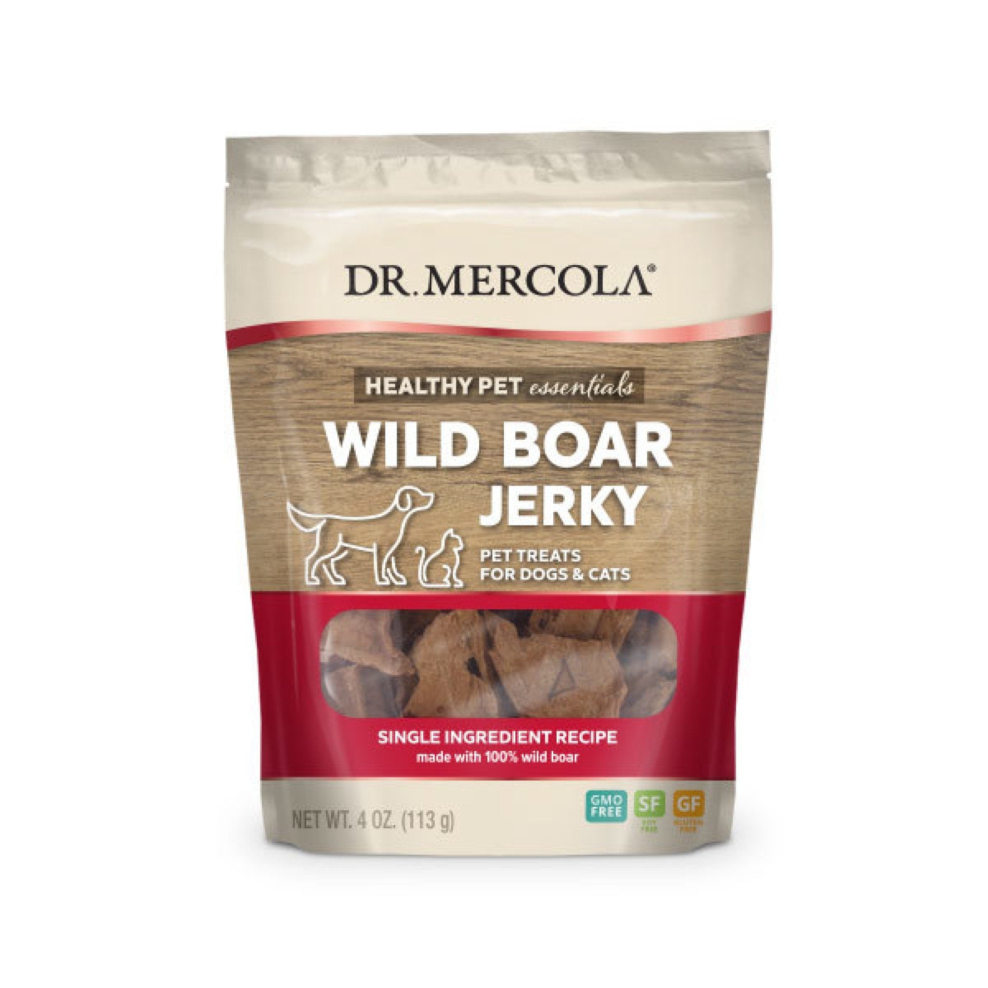 Dr. Mercola Wild Boar Jerky for Dogs & Cats 4 oz Bag