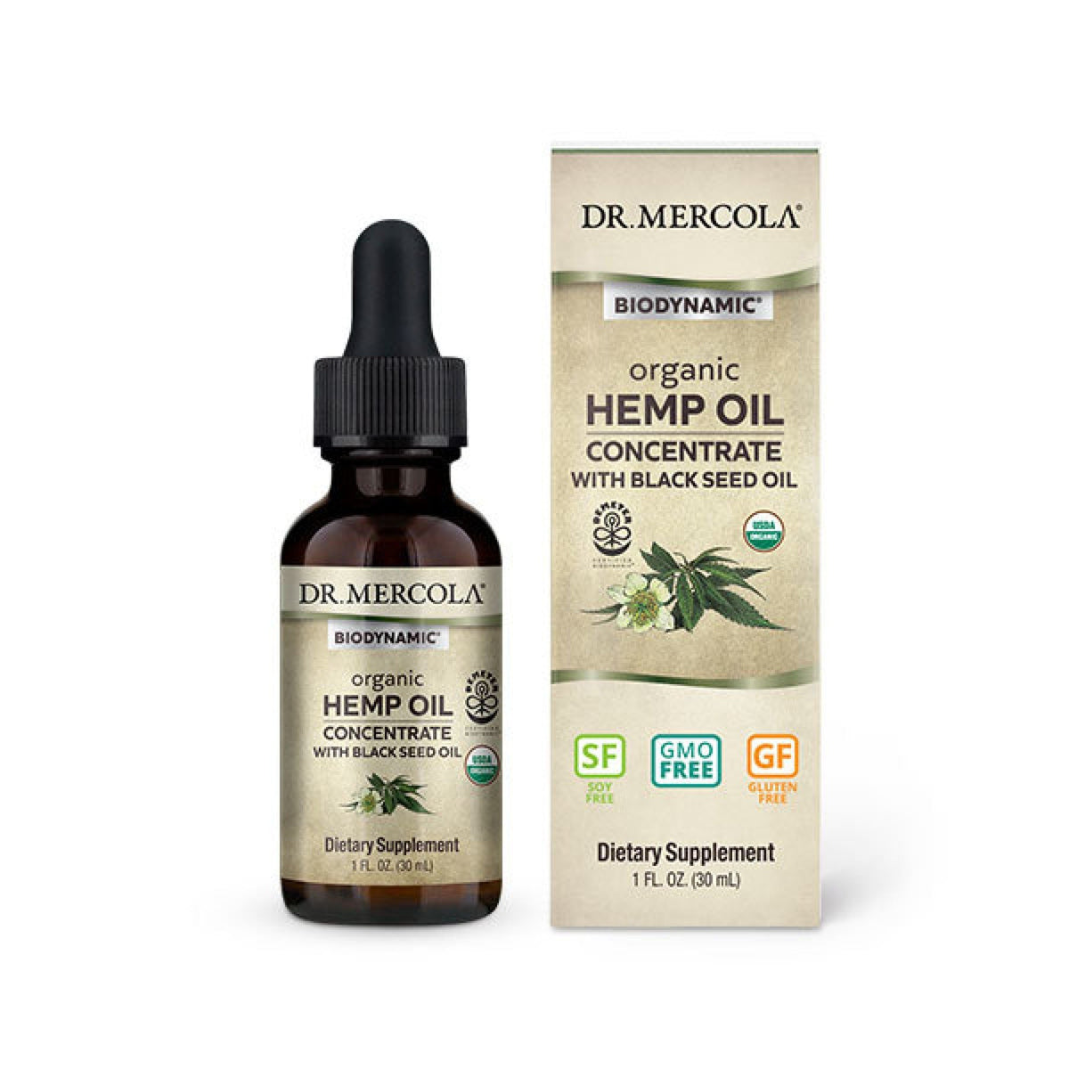 Dr. Mercola Biodynamic Hemp Oil Tincture 1 fl oz Liquid