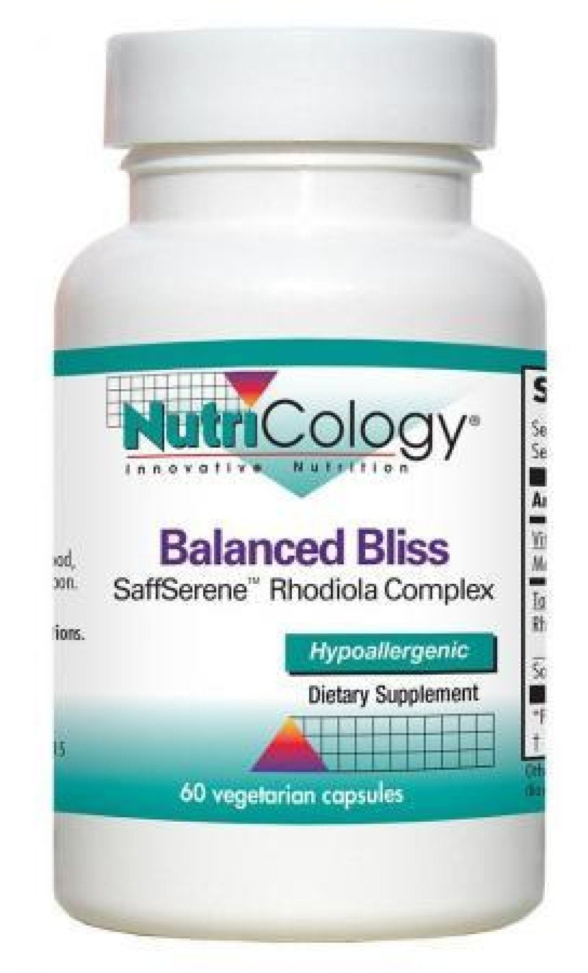 Nutricology Balanced Bliss SaffSerene Rhodiola Complex 60 VegCap