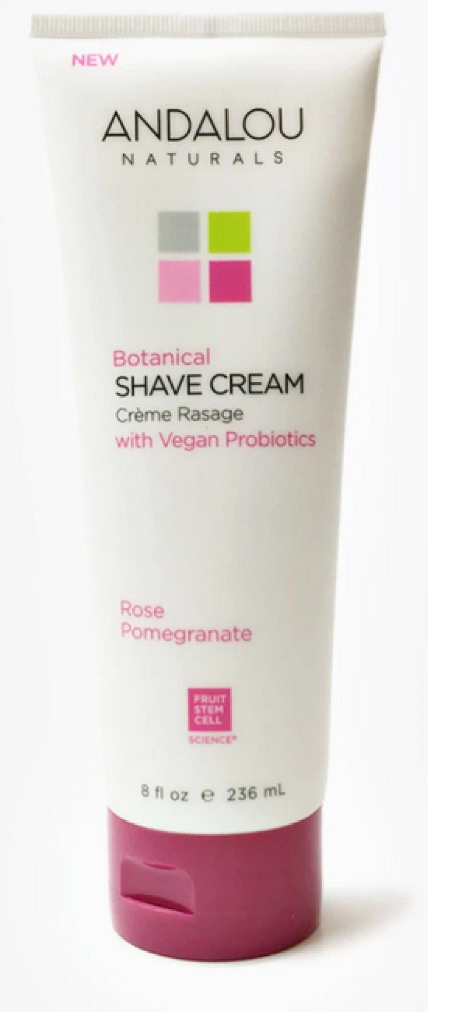 Andalou Naturals Botanical Shave Cream Rose Pomegranate 8 oz Liquid