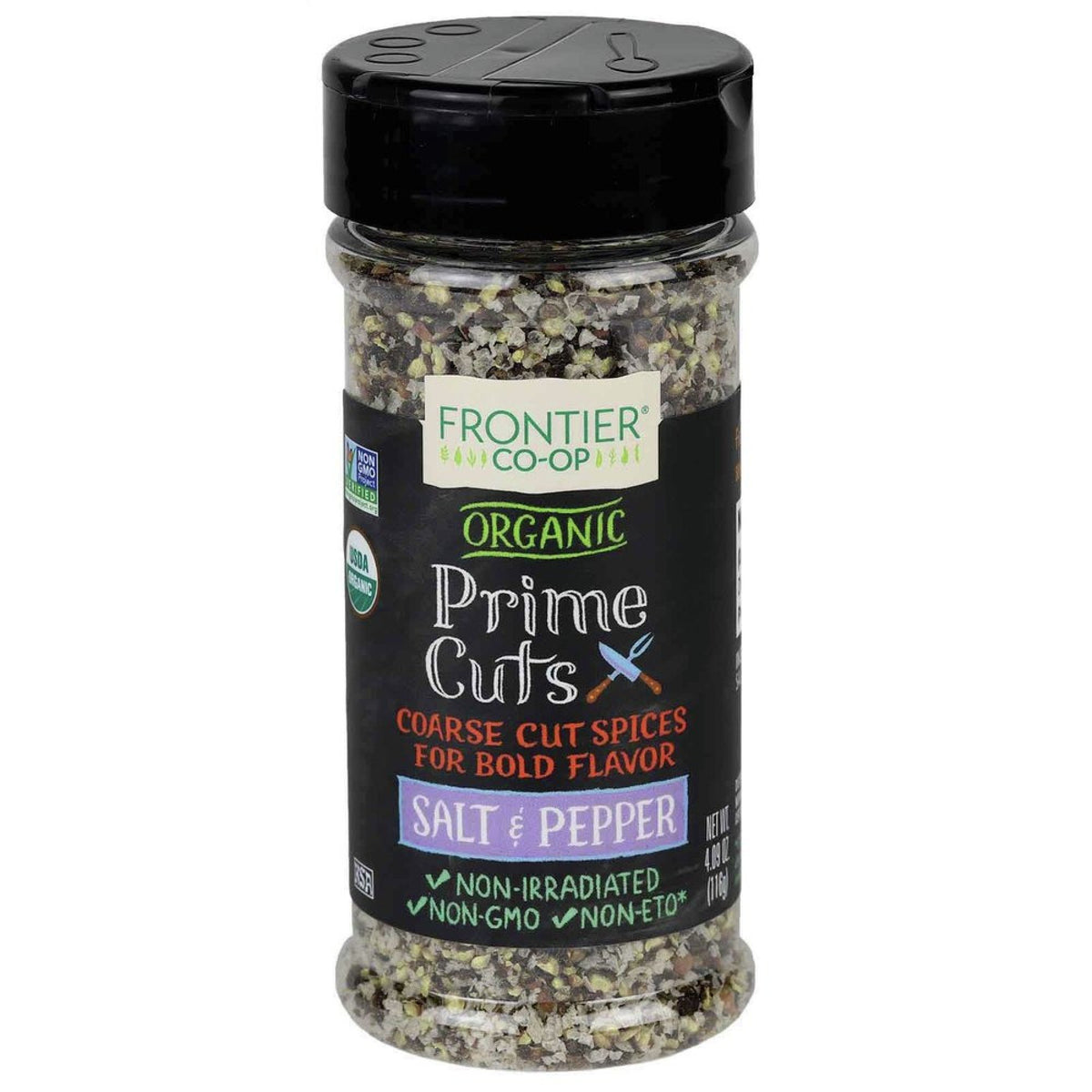 Frontier Natural Products Prime Cuts Salt &amp; Pepper 4.09 oz Bottle