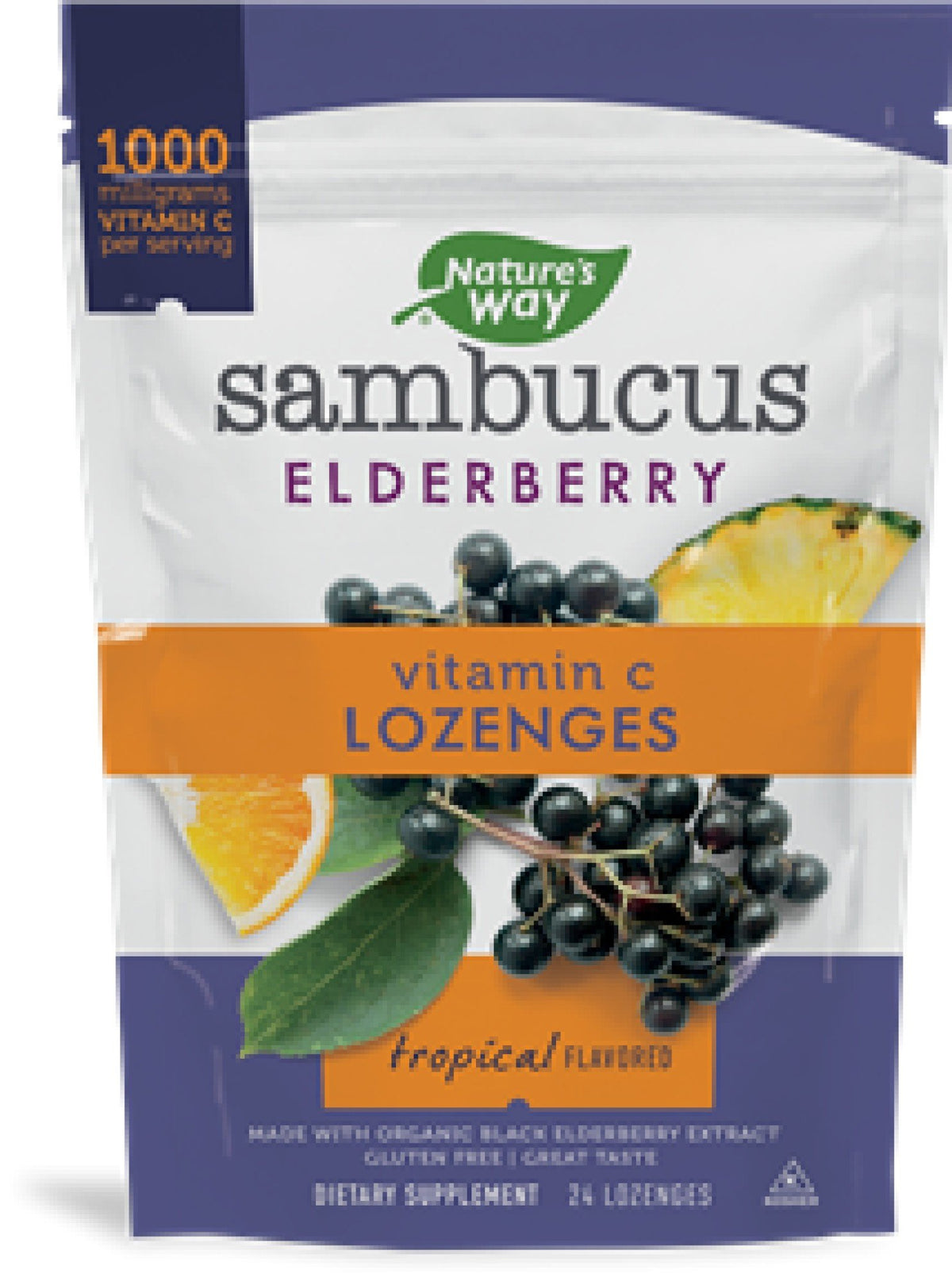 Nature&#39;s Way Sambucus Vitamin C Tropical Lozenges 24 Lozenge