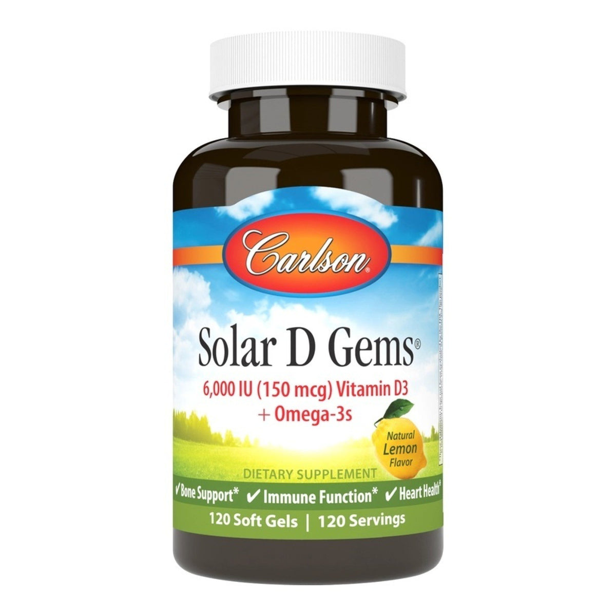 Carlson Laboratories Solar D Gems 6,000 IU 120 Softgel