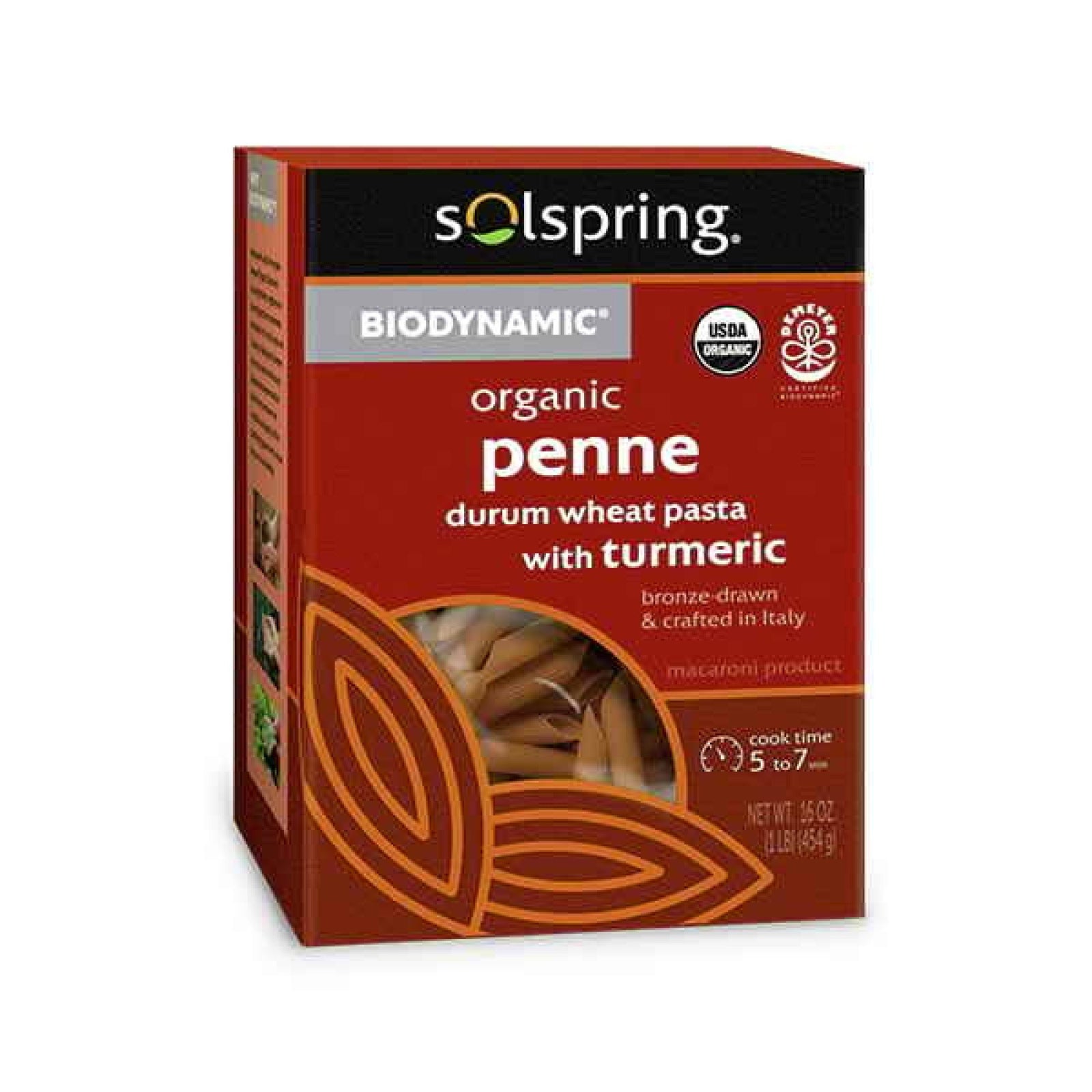 Dr. Mercola Solspring Biodynamic Organic Penne Durum Wheat Pasta With Turmeric 16 oz Box